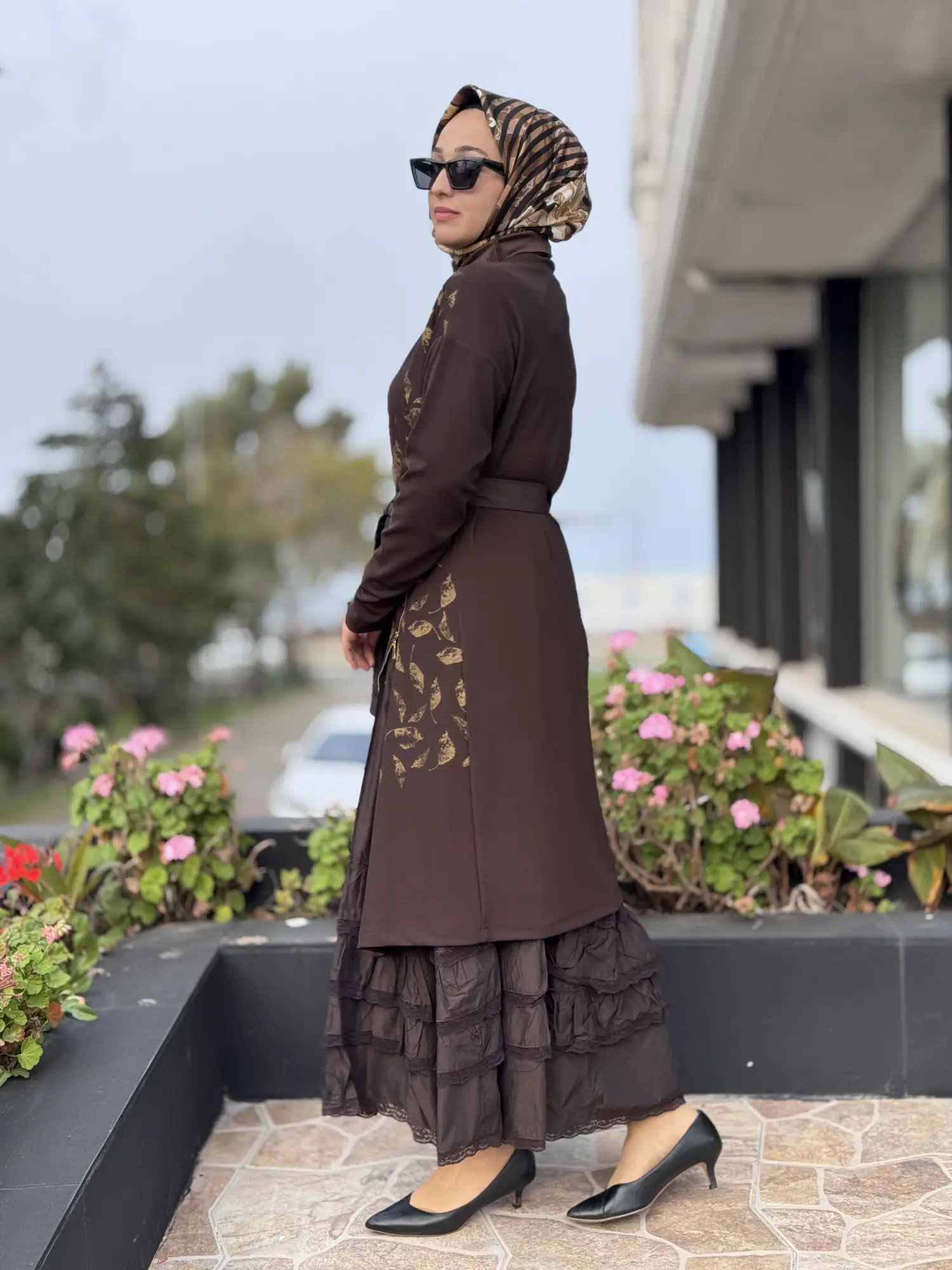 Misswhence Baskı Detaylı İkili Triko Elbise 38810