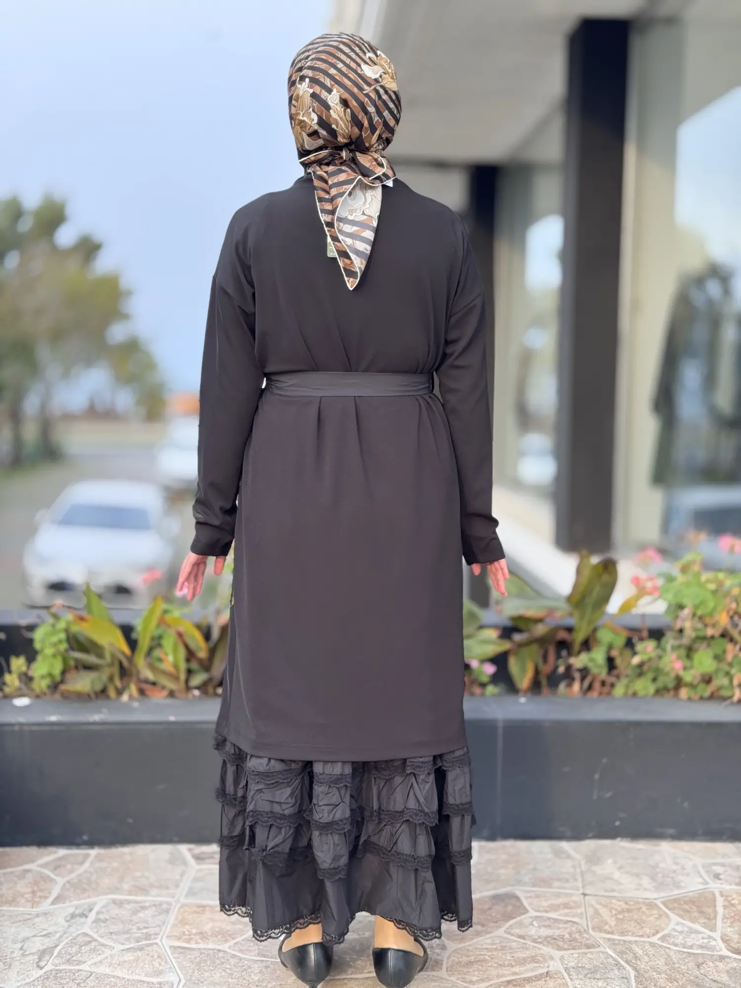 Misswhence Baskı Detaylı İkili Triko Elbise 38810