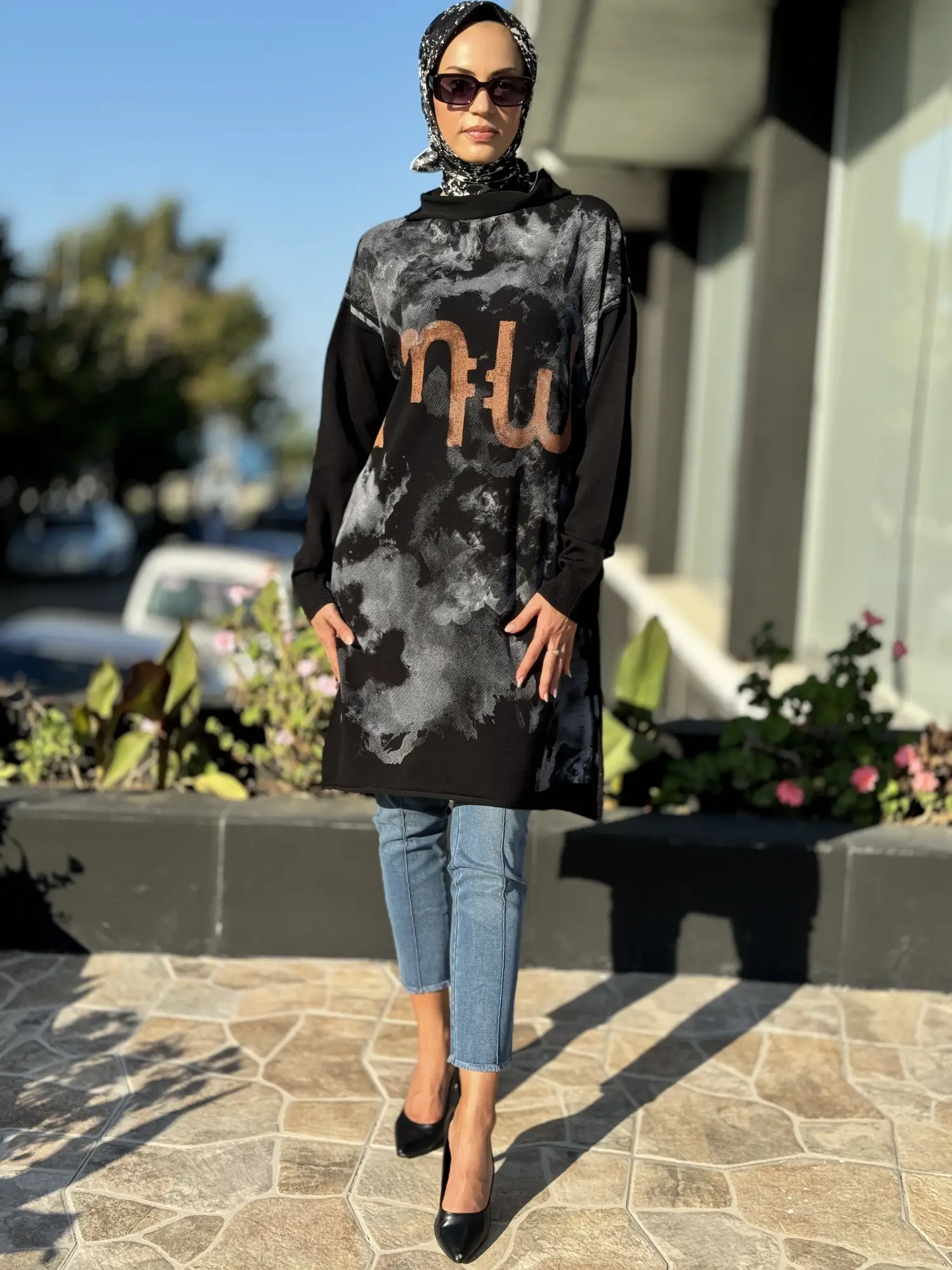 Misswhence Baskılı Triko Tunik 36021