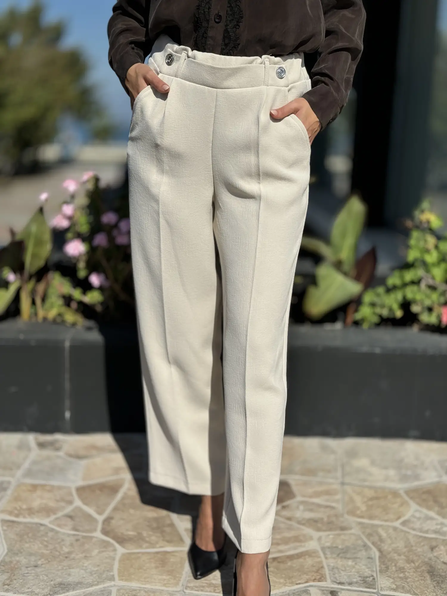 Misswhence Beli Lastikli Cepli Kalem Pantolon 36102