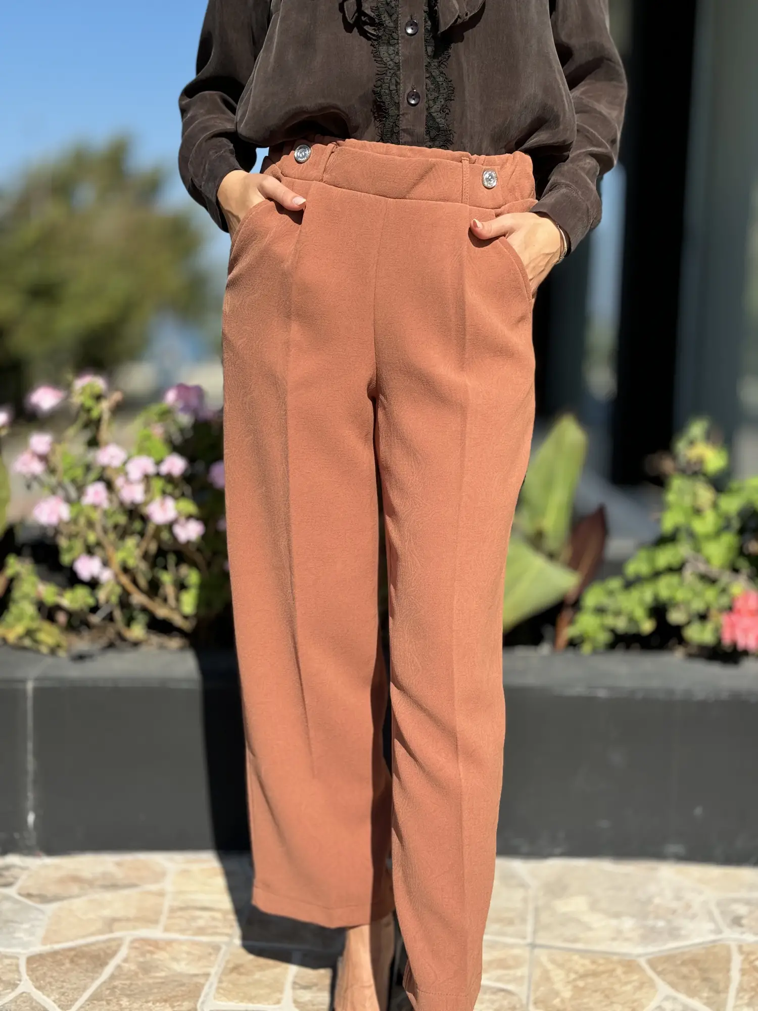 Misswhence Beli Lastikli Cepli Kalem Pantolon 36102