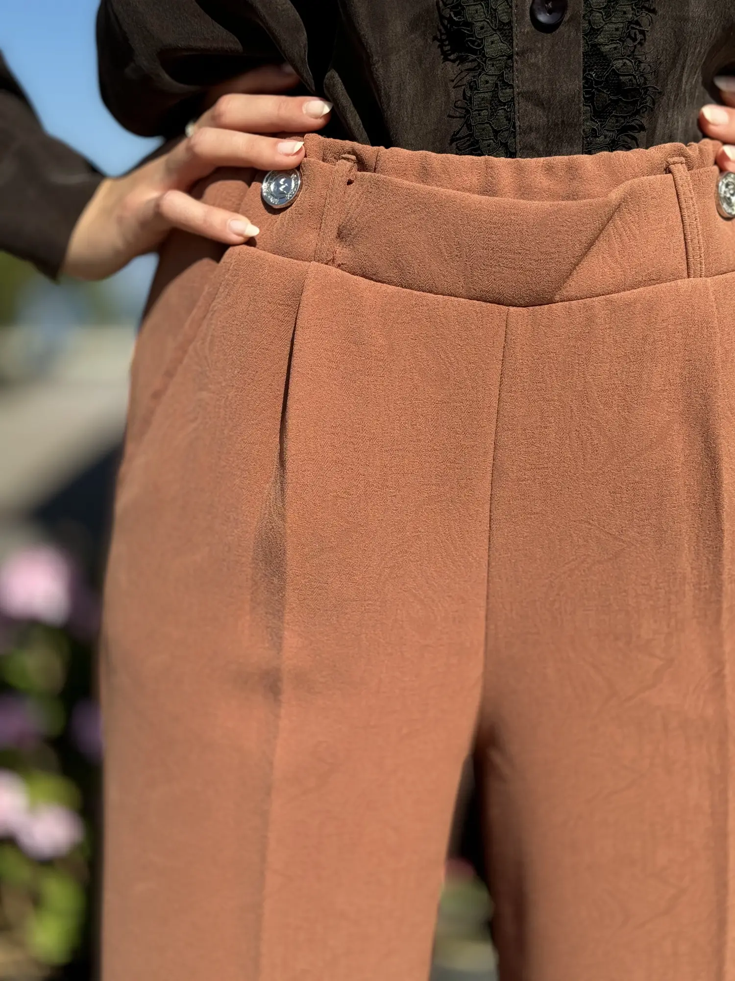 Misswhence Beli Lastikli Cepli Kalem Pantolon 36102