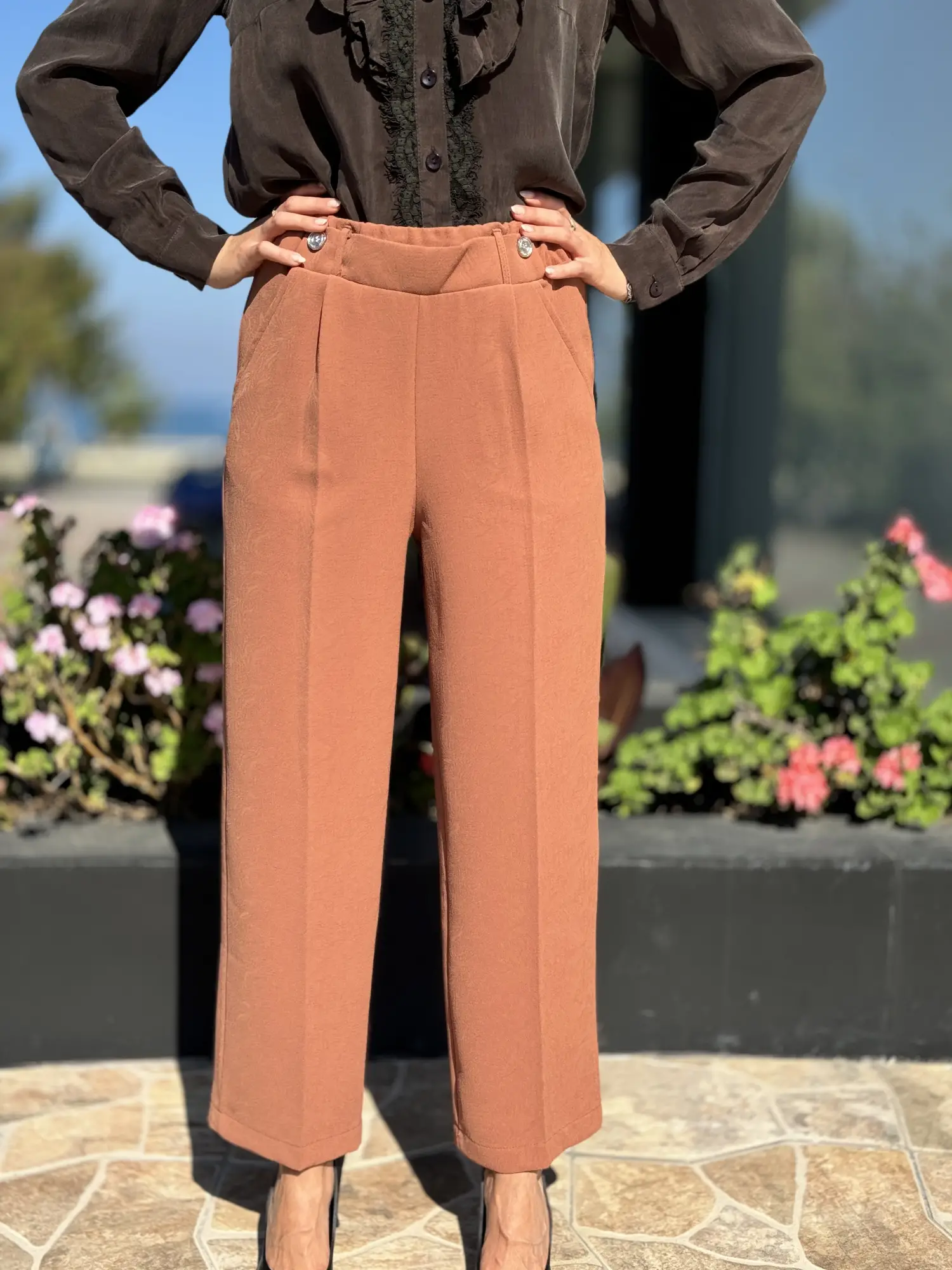 Misswhence Beli Lastikli Cepli Kalem Pantolon 36102