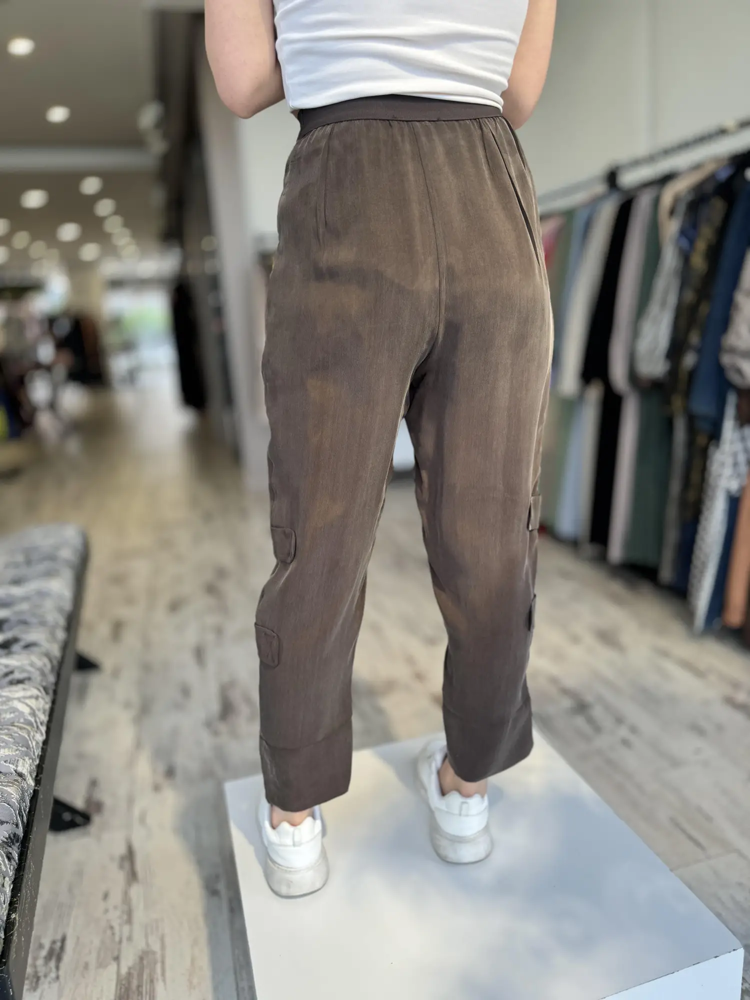 Misswhence Beli Lastikli Cupra İpek Pantolon 35121