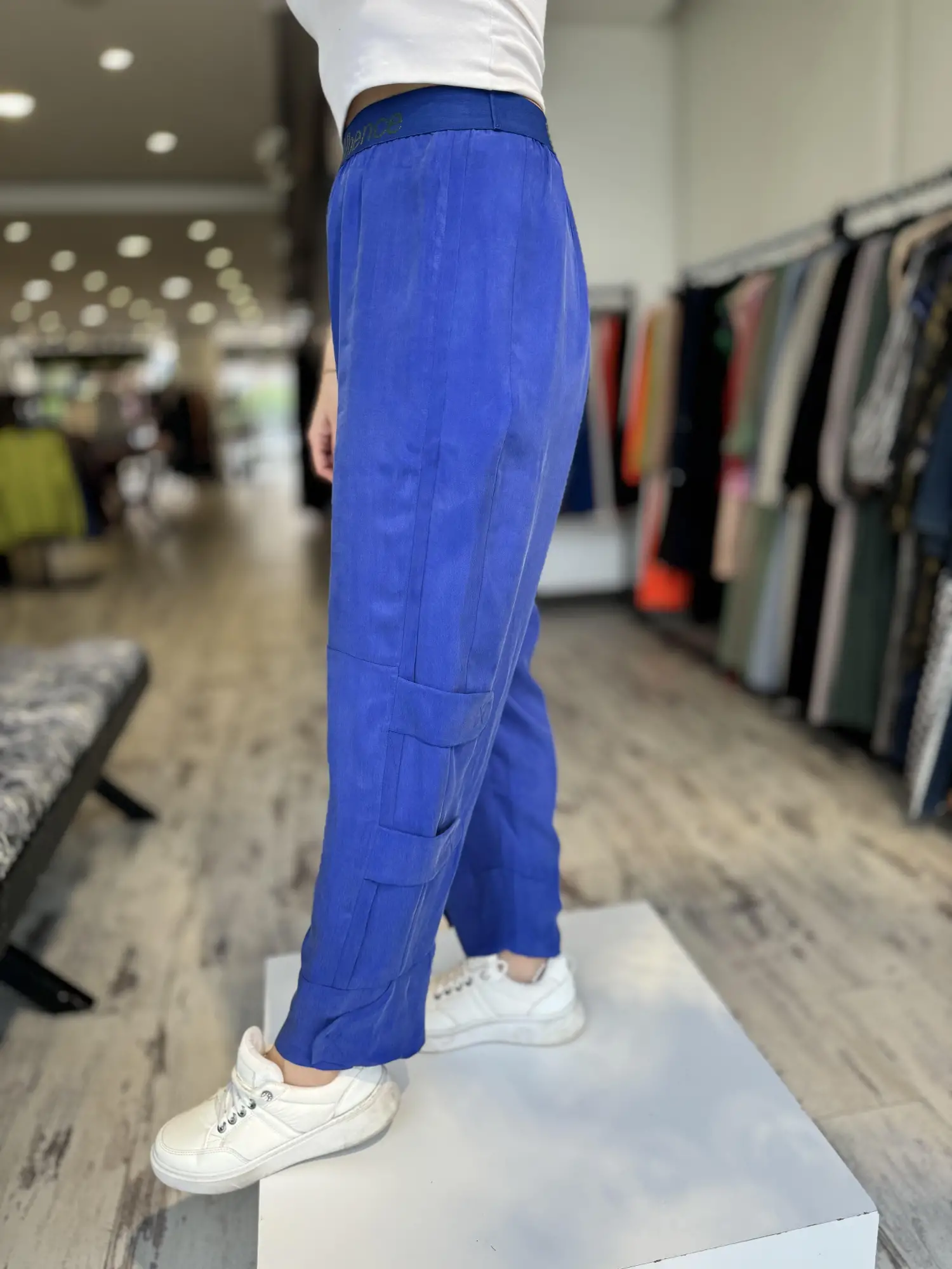 Misswhence Beli Lastikli Cupra İpek Pantolon 35121