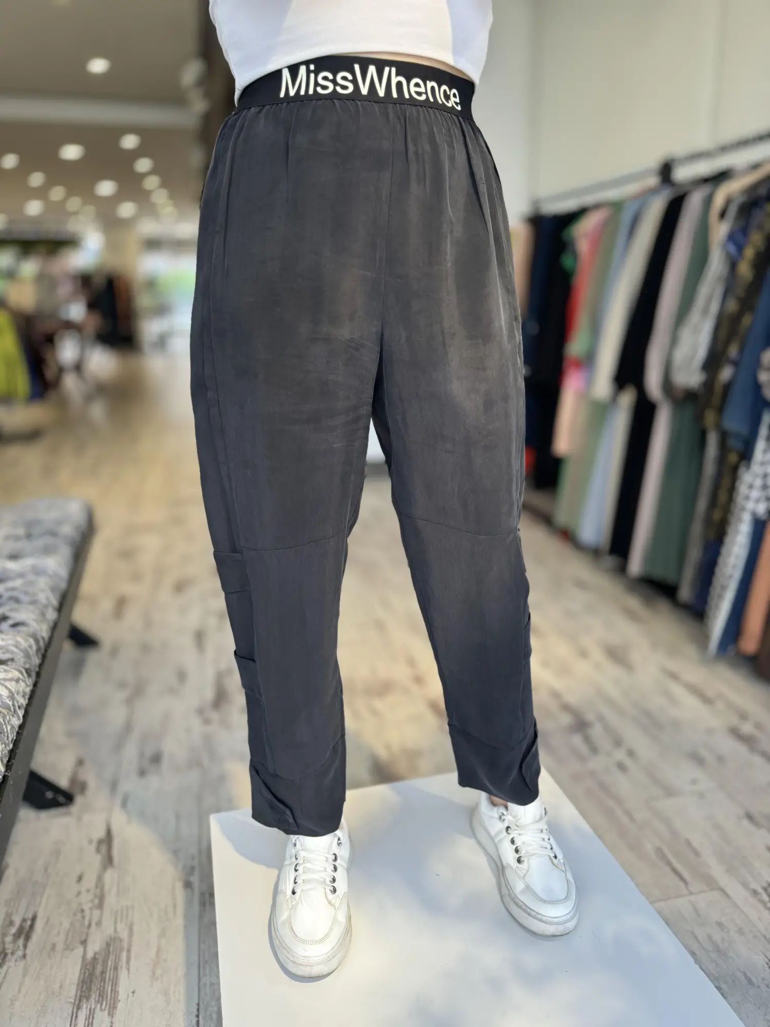 Misswhence Beli Lastikli Cupra İpek Pantolon 35121