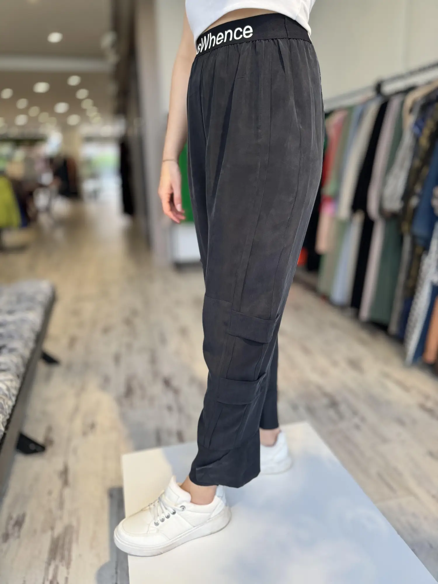 Misswhence Beli Lastikli Cupra İpek Pantolon 35121