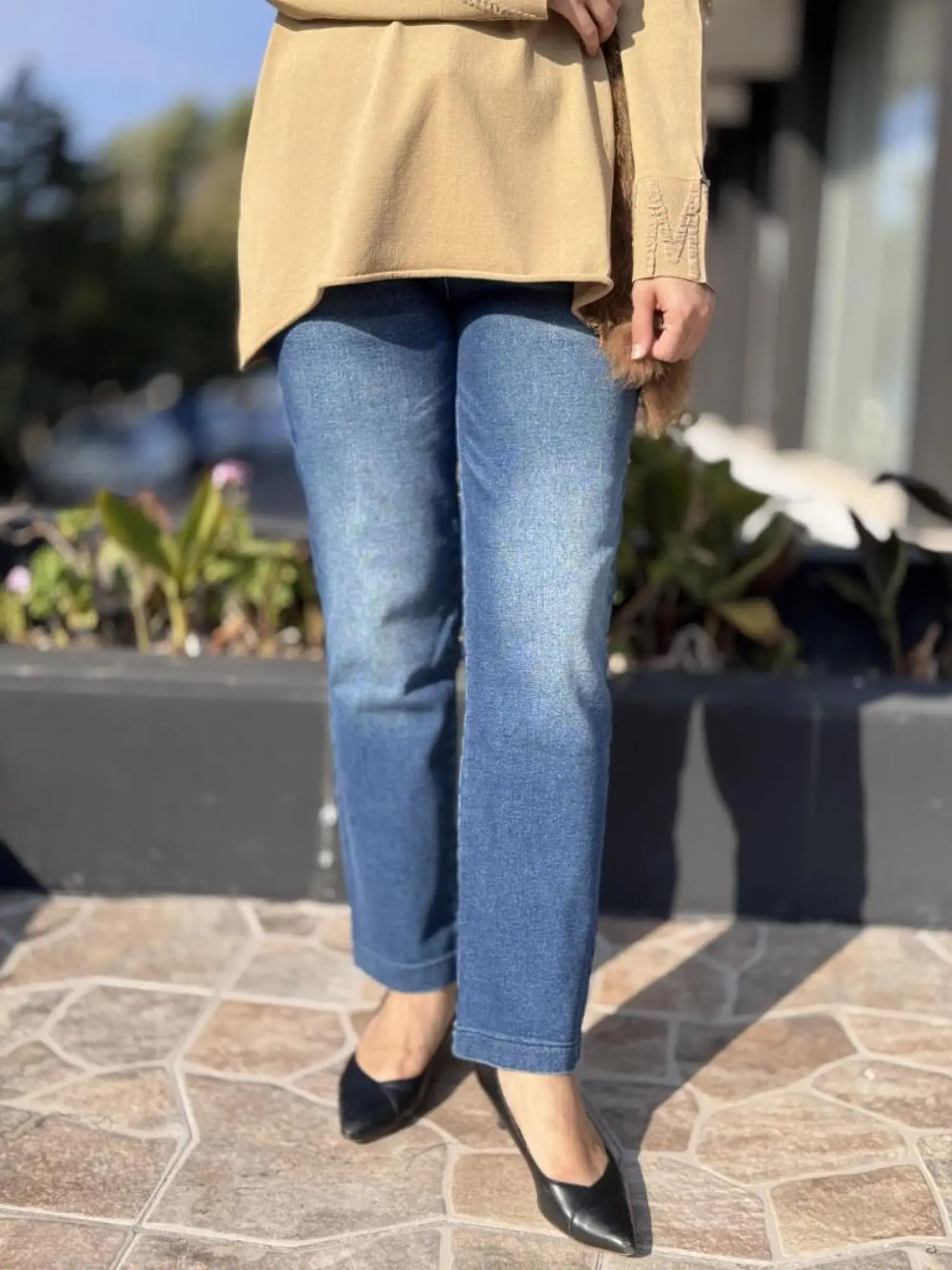 Misswhence Boru Paça Taşlanmış Kot Pantolon 38123