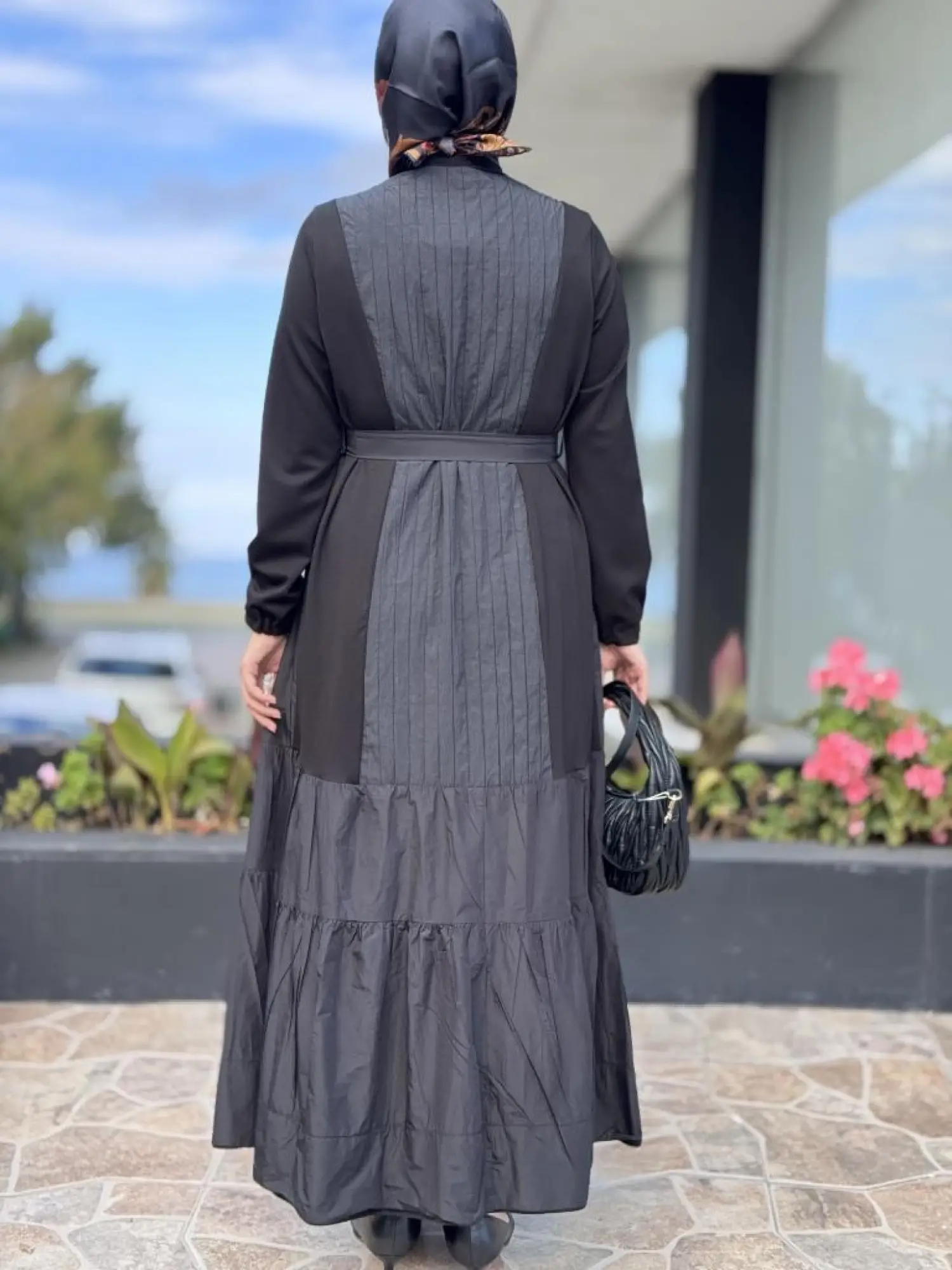 Misswhence Boydan Fermuar Kapalı Kraşlı Petcwork Elbise 38813