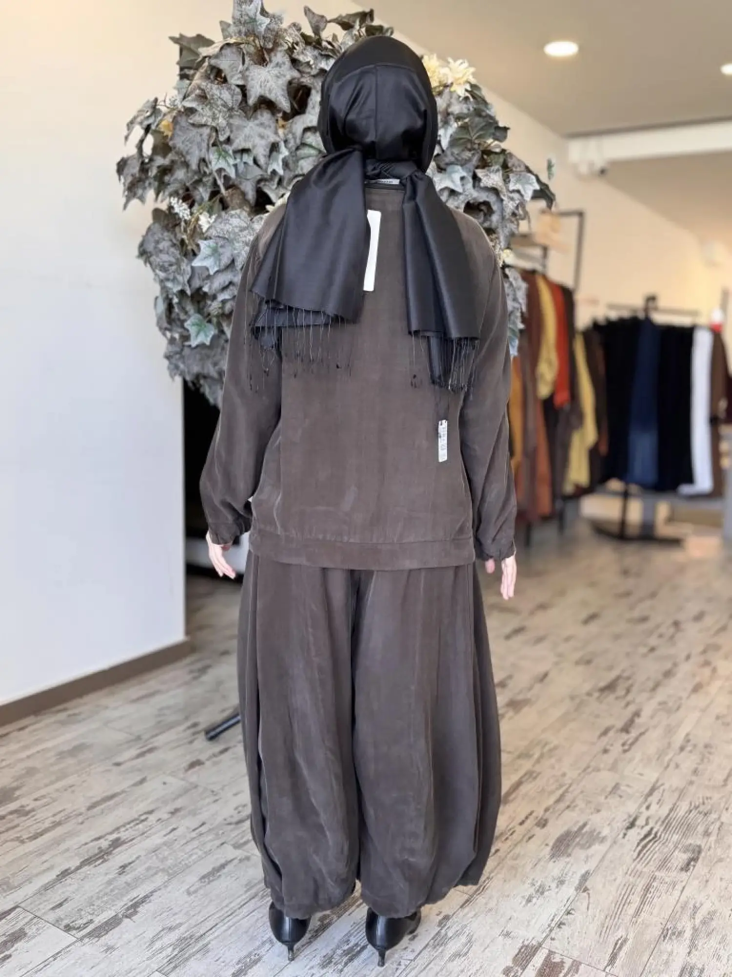 Misswhence Cep Detaylı Cupra İpek Bluz Şalvar Takım 37014