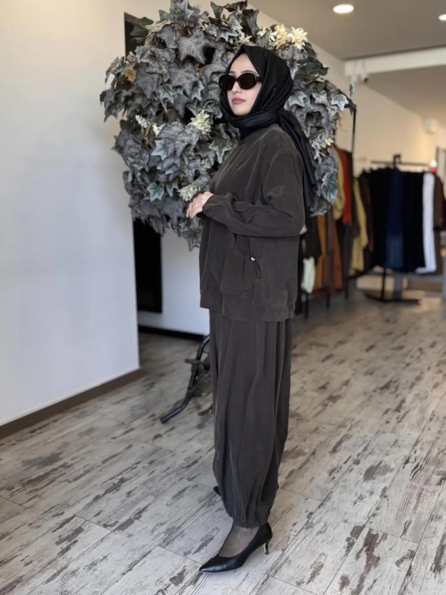 Misswhence Cep Detaylı Cupra İpek Bluz Şalvar Takım 37014