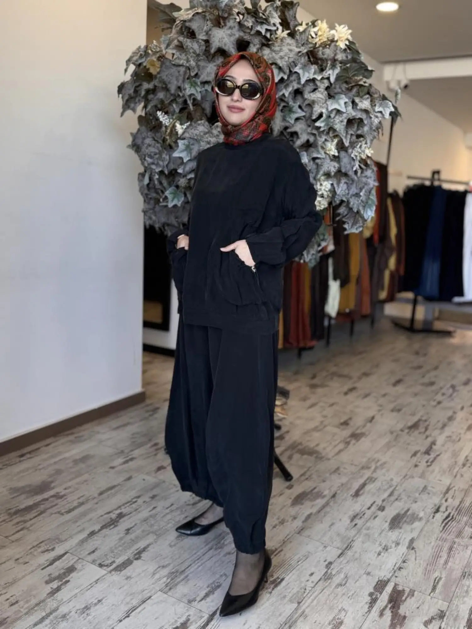 Misswhence Cep Detaylı Cupra İpek Bluz Şalvar Takım 37014