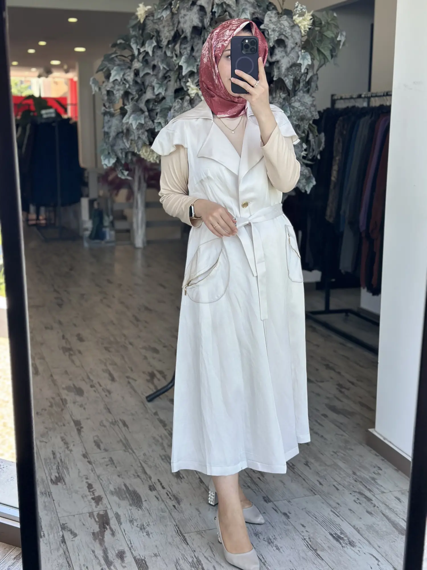 Misswhence Cep Detaylı Gold Düğmeli Chanel Keten Yelek 39705