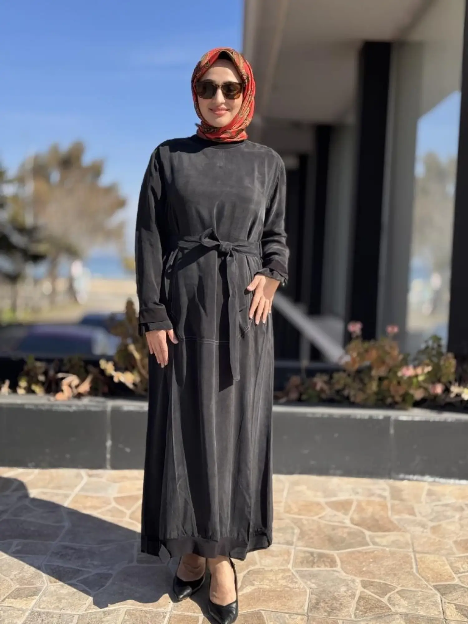 Misswhence Cep Detaylı Spor Dikişli Cupra İpek Elbise 37838