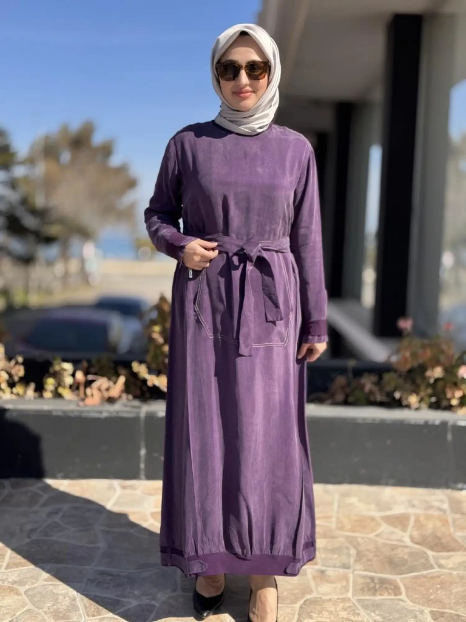 Misswhence Cep Detaylı Spor Dikişli Cupra İpek Elbise 37838