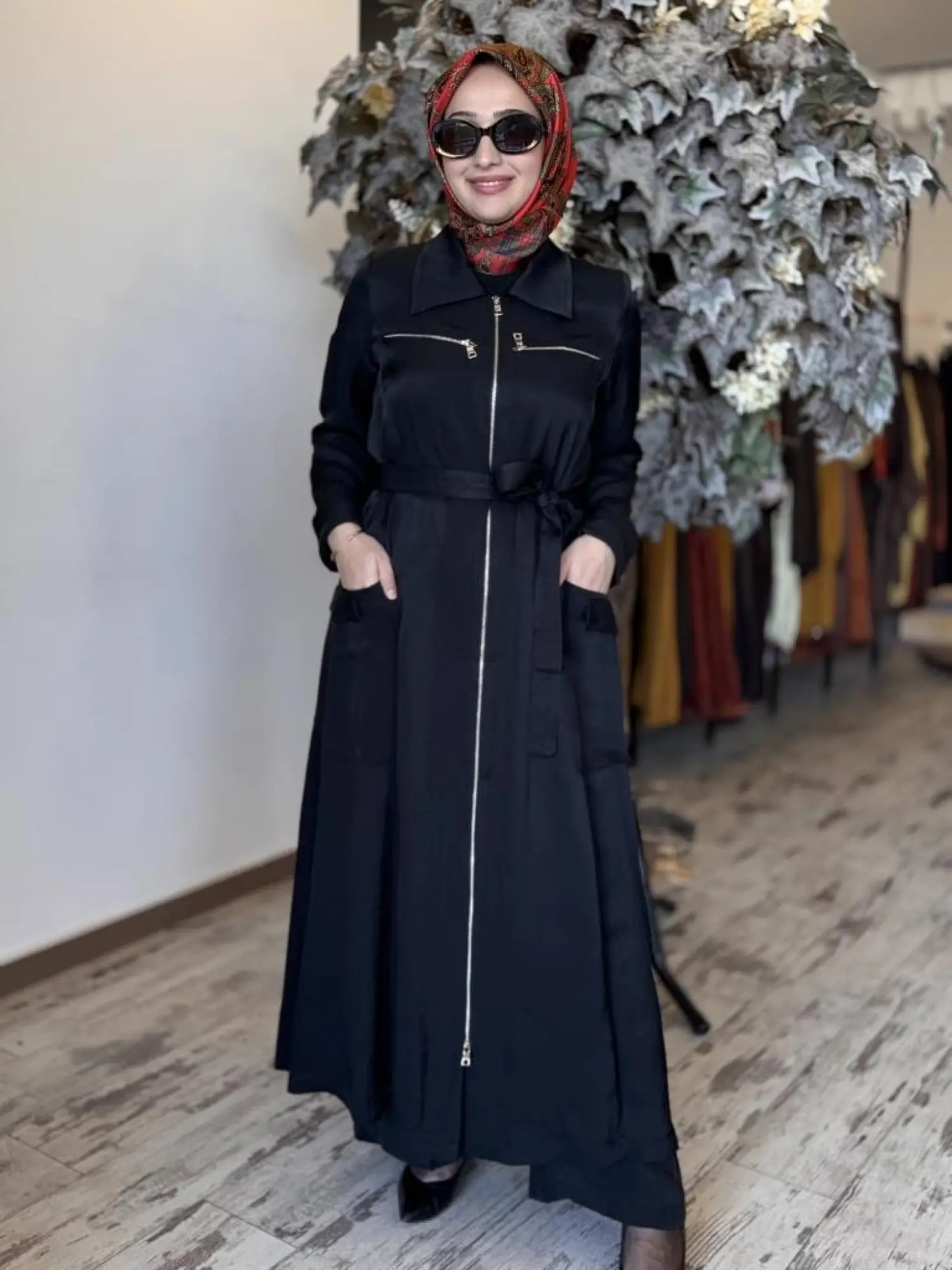 Misswhence Cep ve Fermuar Detaylı Chanel Keten Pardesü 37515