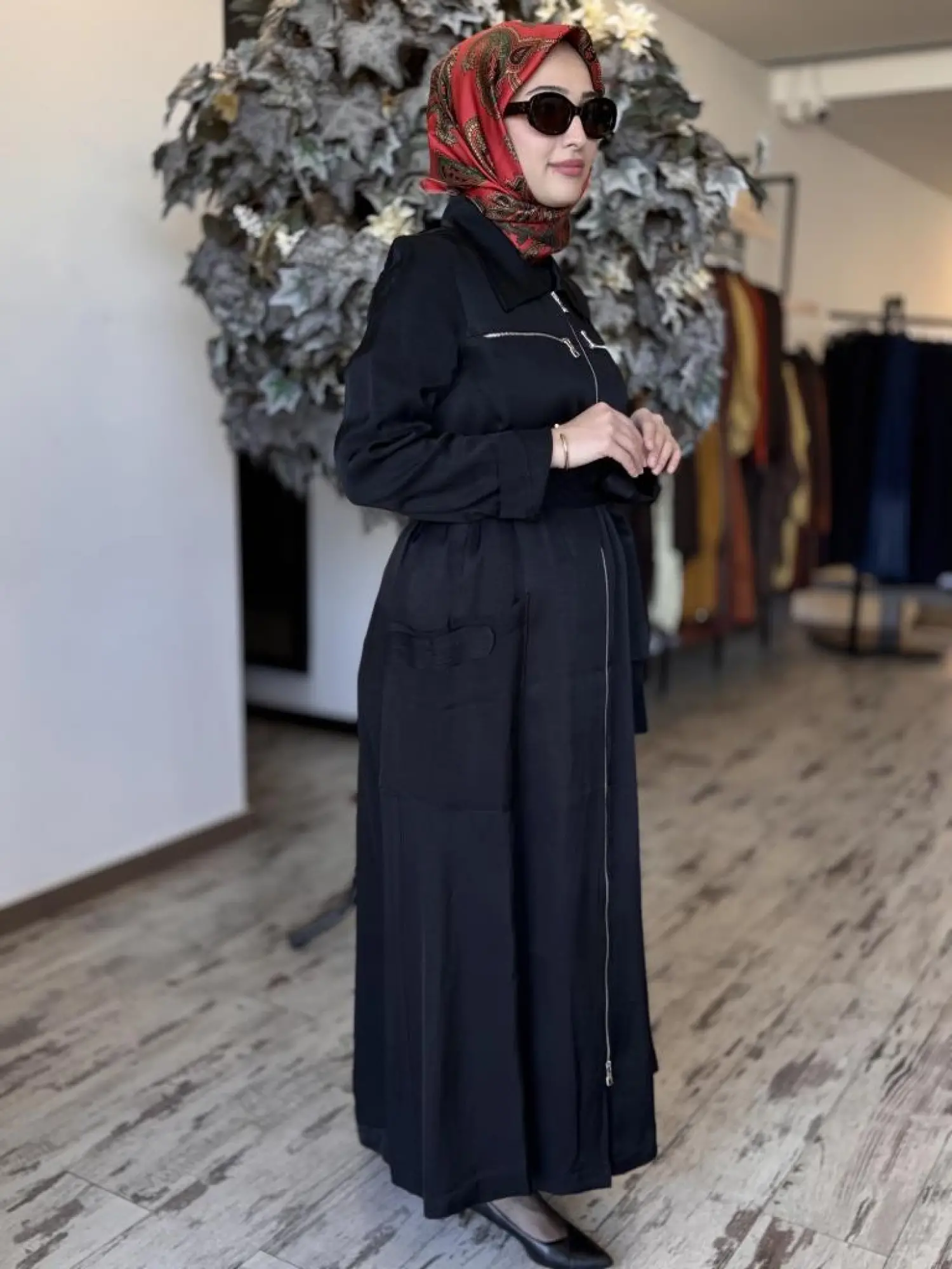 Misswhence Cep ve Fermuar Detaylı Chanel Keten Pardesü 37515