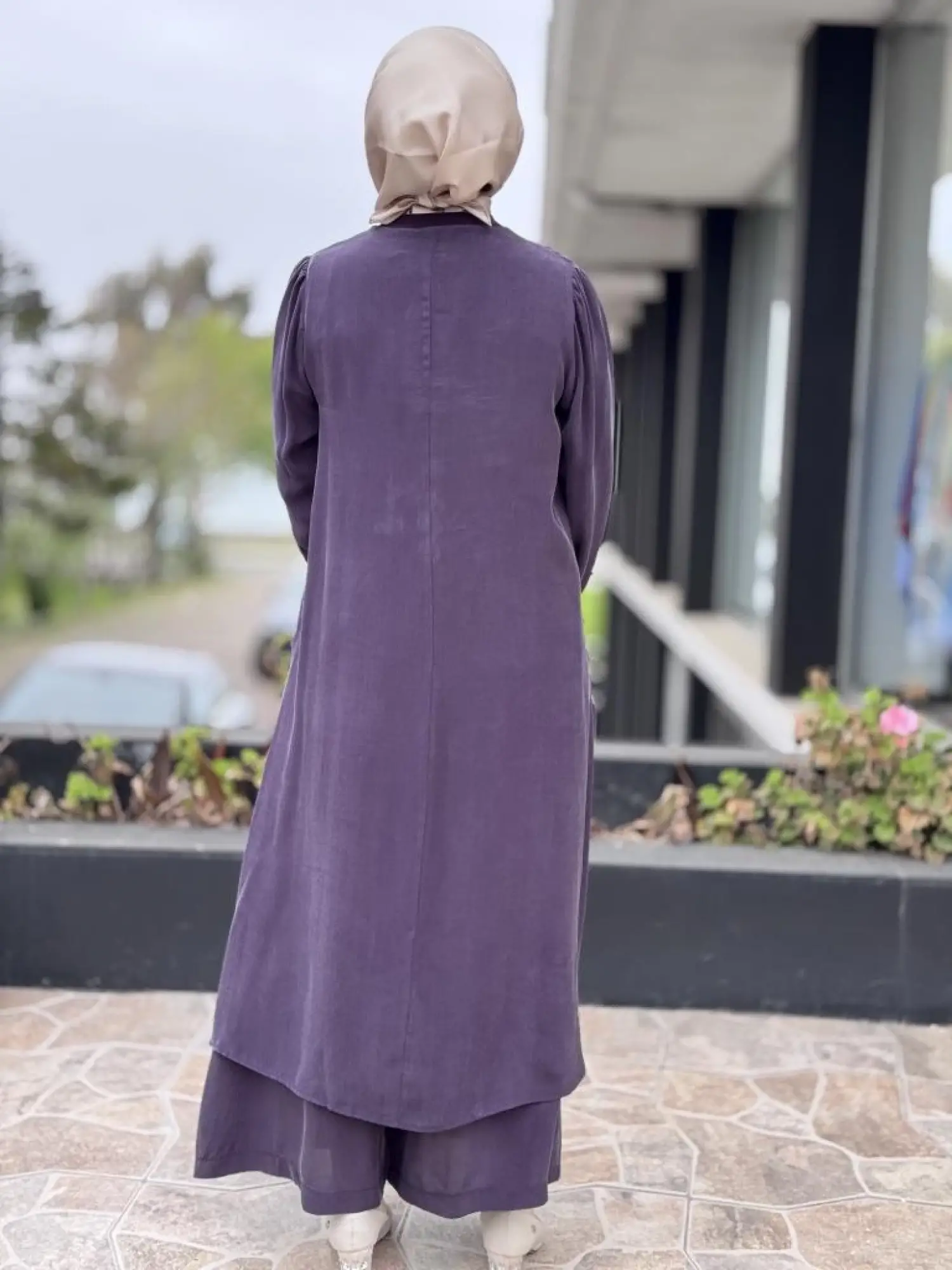 Misswhence Cep Ve Yırtmaç Detaylı Tam Boy Tunik Pantolon Takım 37023