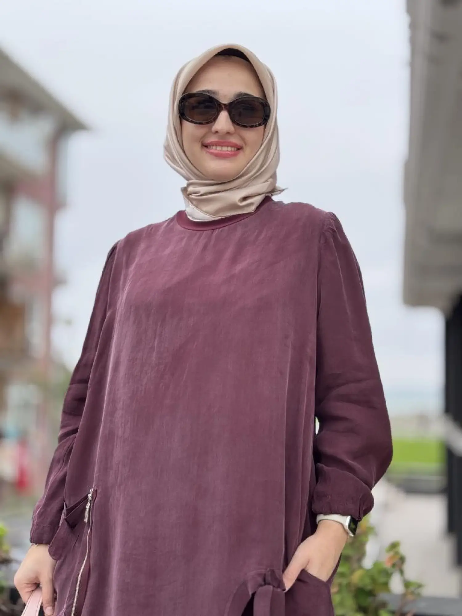 Misswhence Cep Ve Yırtmaç Detaylı Tam Boy Tunik Pantolon Takım 37023