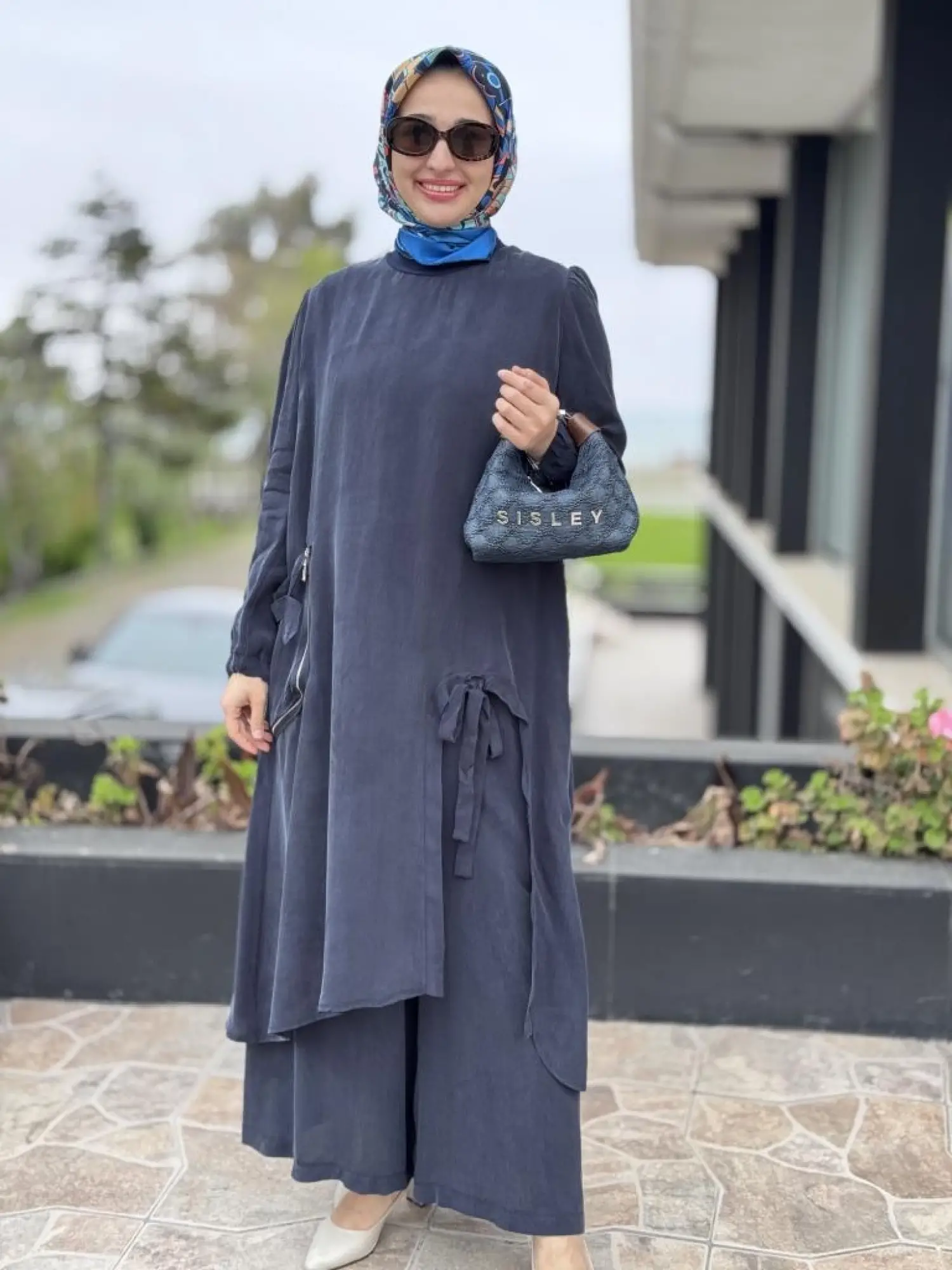 Misswhence Cep Ve Yırtmaç Detaylı Tam Boy Tunik Pantolon Takım 37023