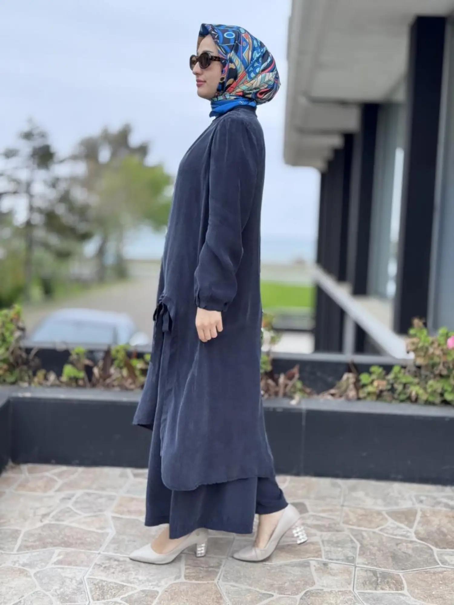 Misswhence Cep Ve Yırtmaç Detaylı Tam Boy Tunik Pantolon Takım 37023