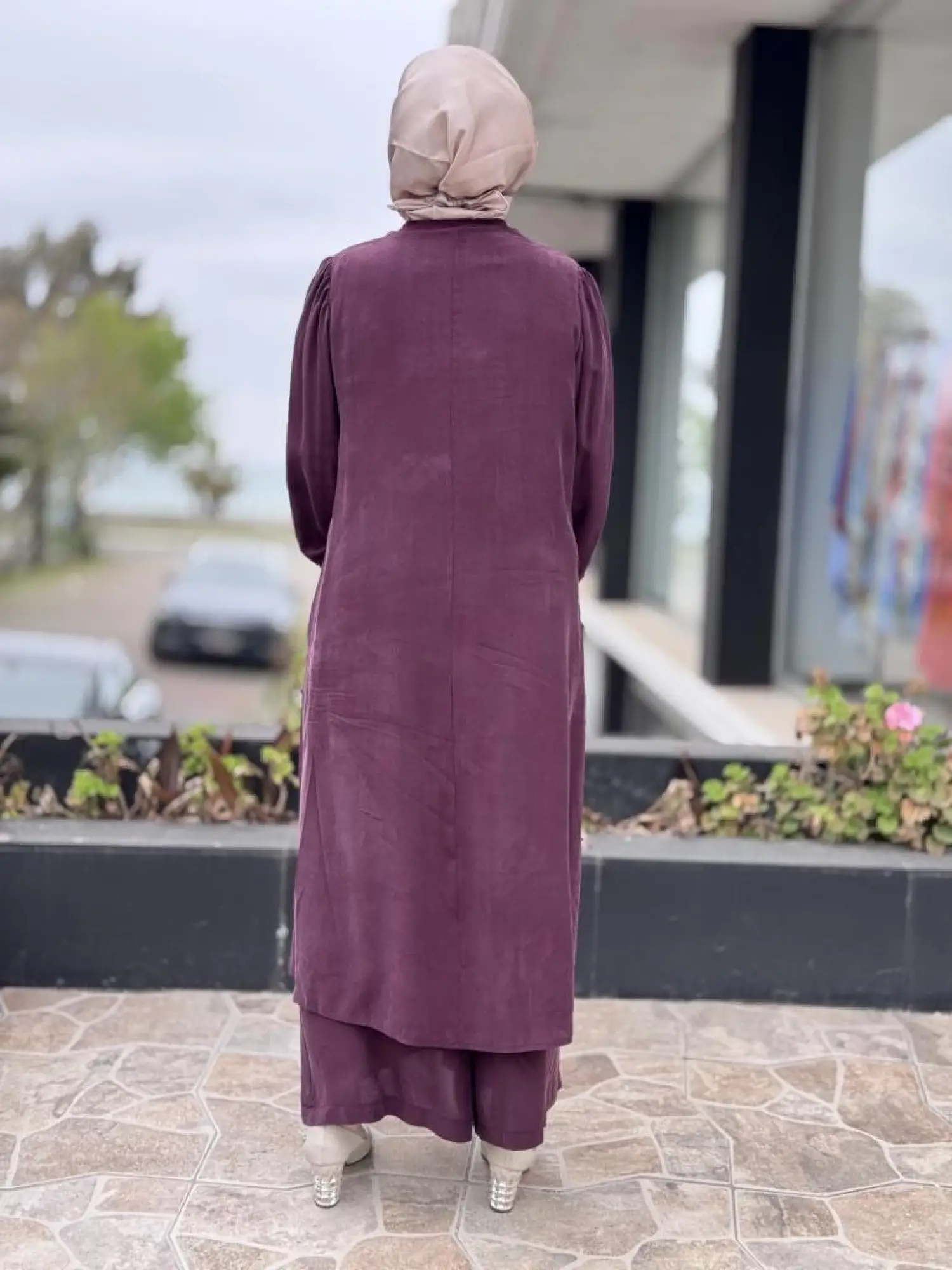 Misswhence Cep Ve Yırtmaç Detaylı Tam Boy Tunik Pantolon Takım 37023