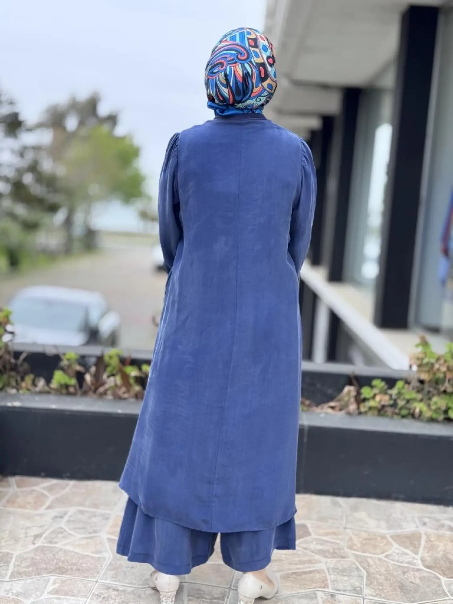 Misswhence Cep Ve Yırtmaç Detaylı Tam Boy Tunik Pantolon Takım 37023