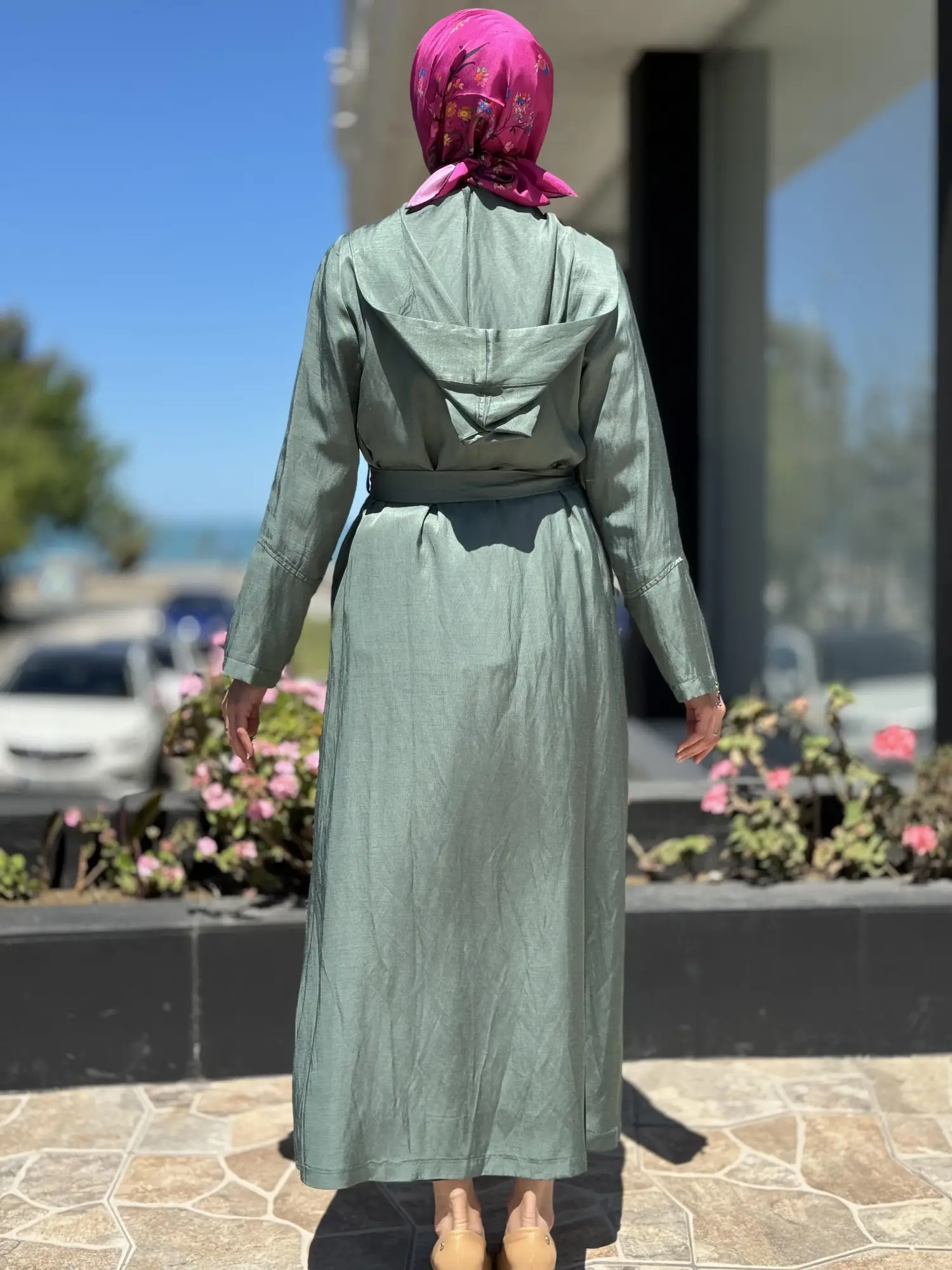 Misswhence Chanel Keten Düğmeli  Pardesü 35507