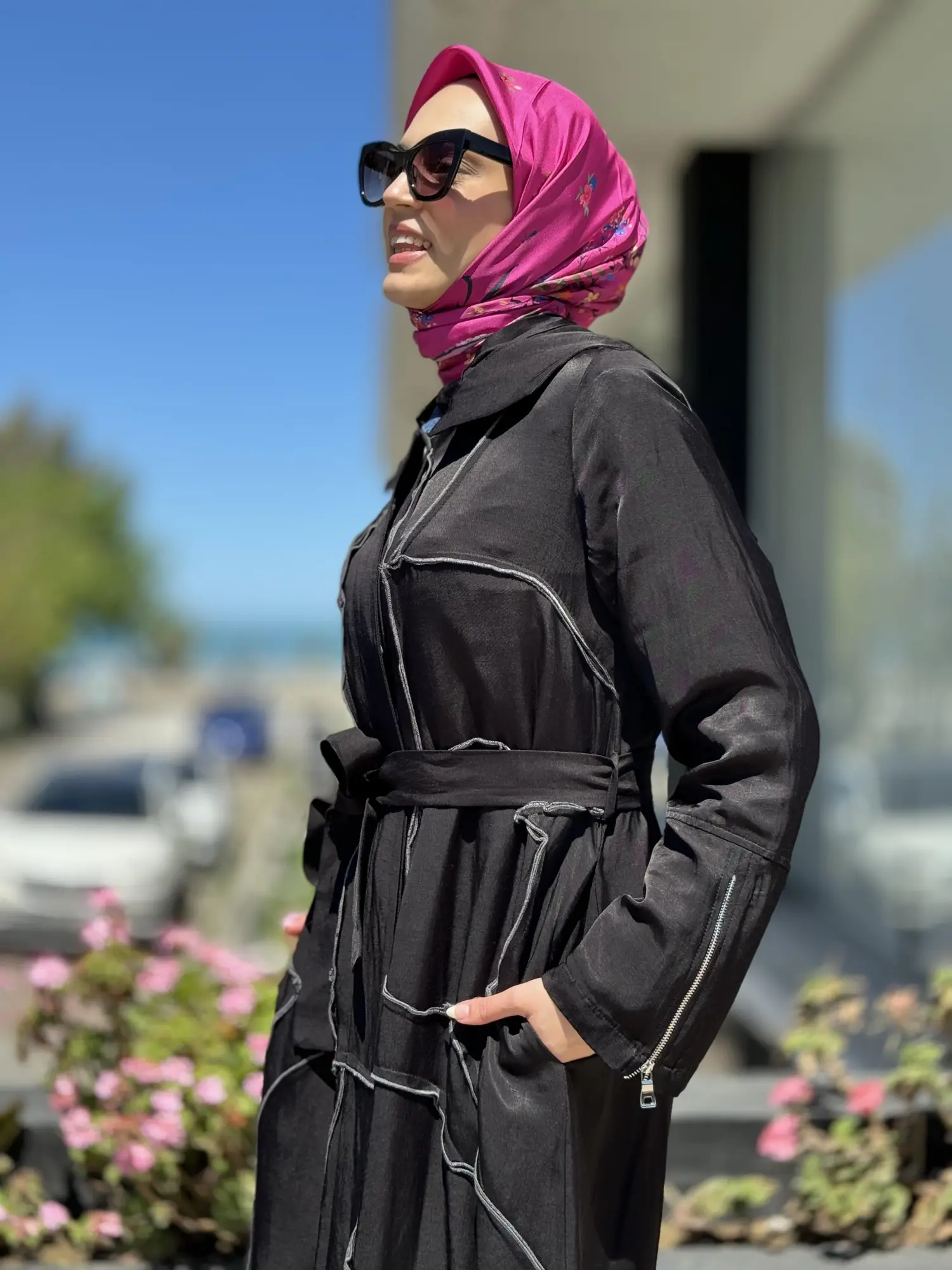 Misswhence Chanel Keten Düğmeli  Pardesü 35507