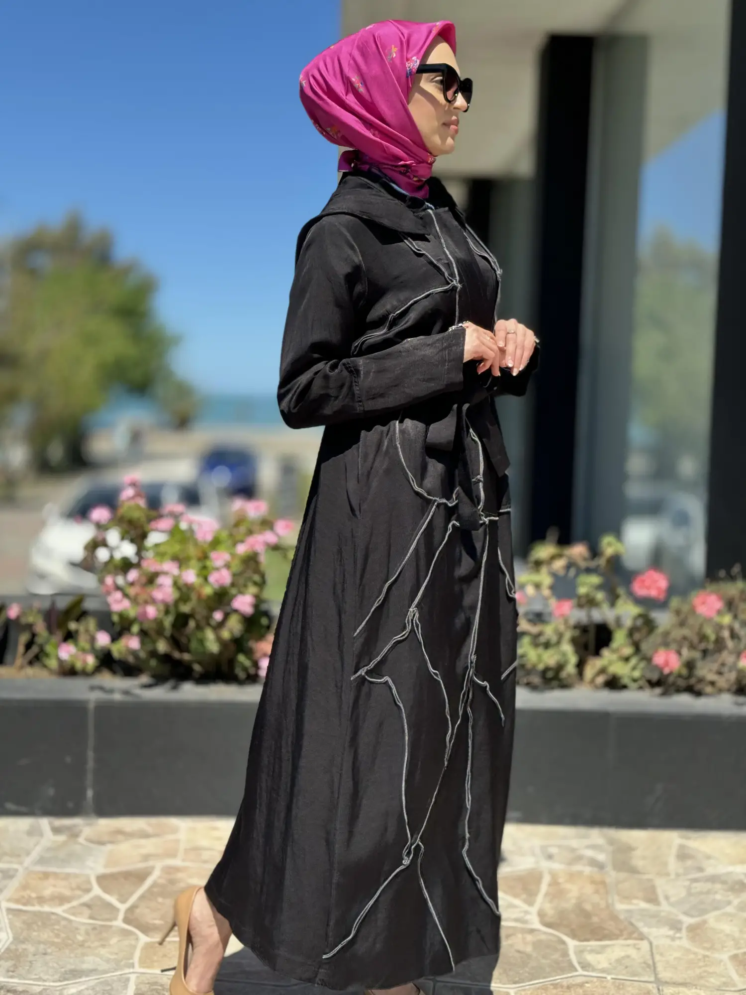 Misswhence Chanel Keten Düğmeli  Pardesü 35507