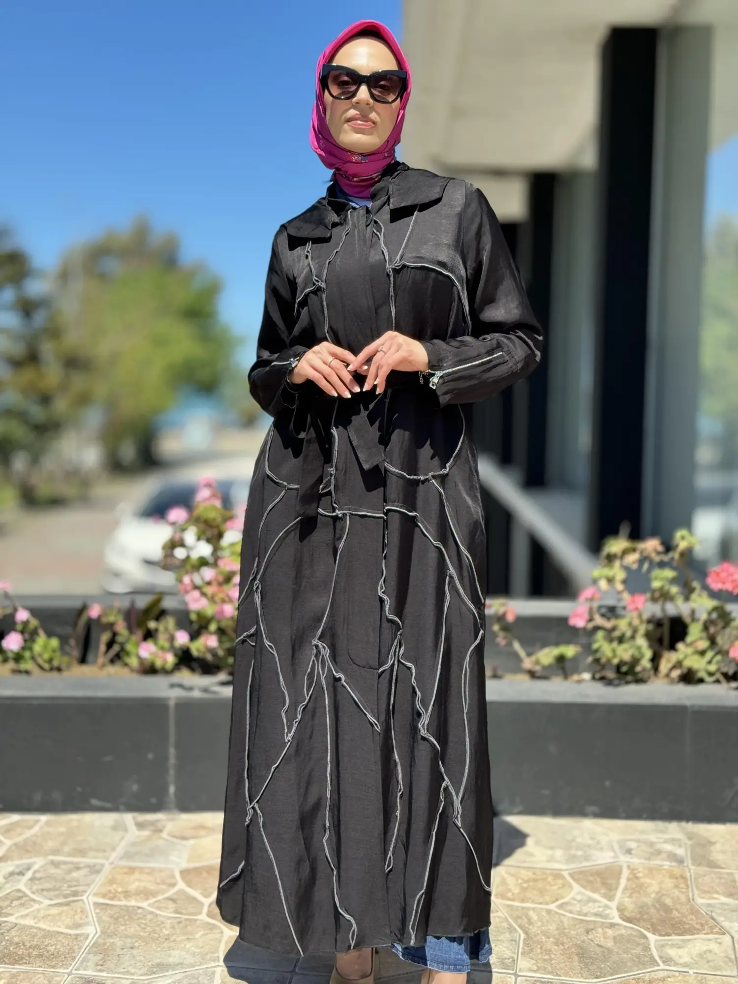 Misswhence Chanel Keten Düğmeli  Pardesü 35507