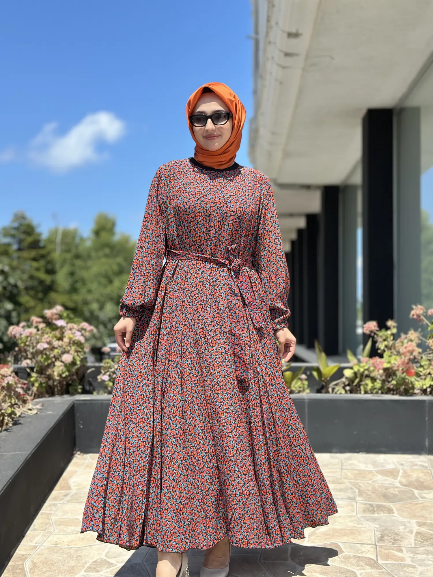 Misswhence Çiçek Desenli Viscon Elbise 39844C