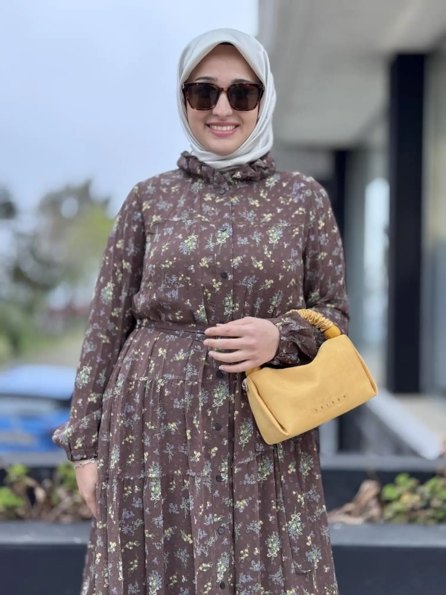 Misswhence Çiçekli Şifon Detaylı İkili Elbise 37815