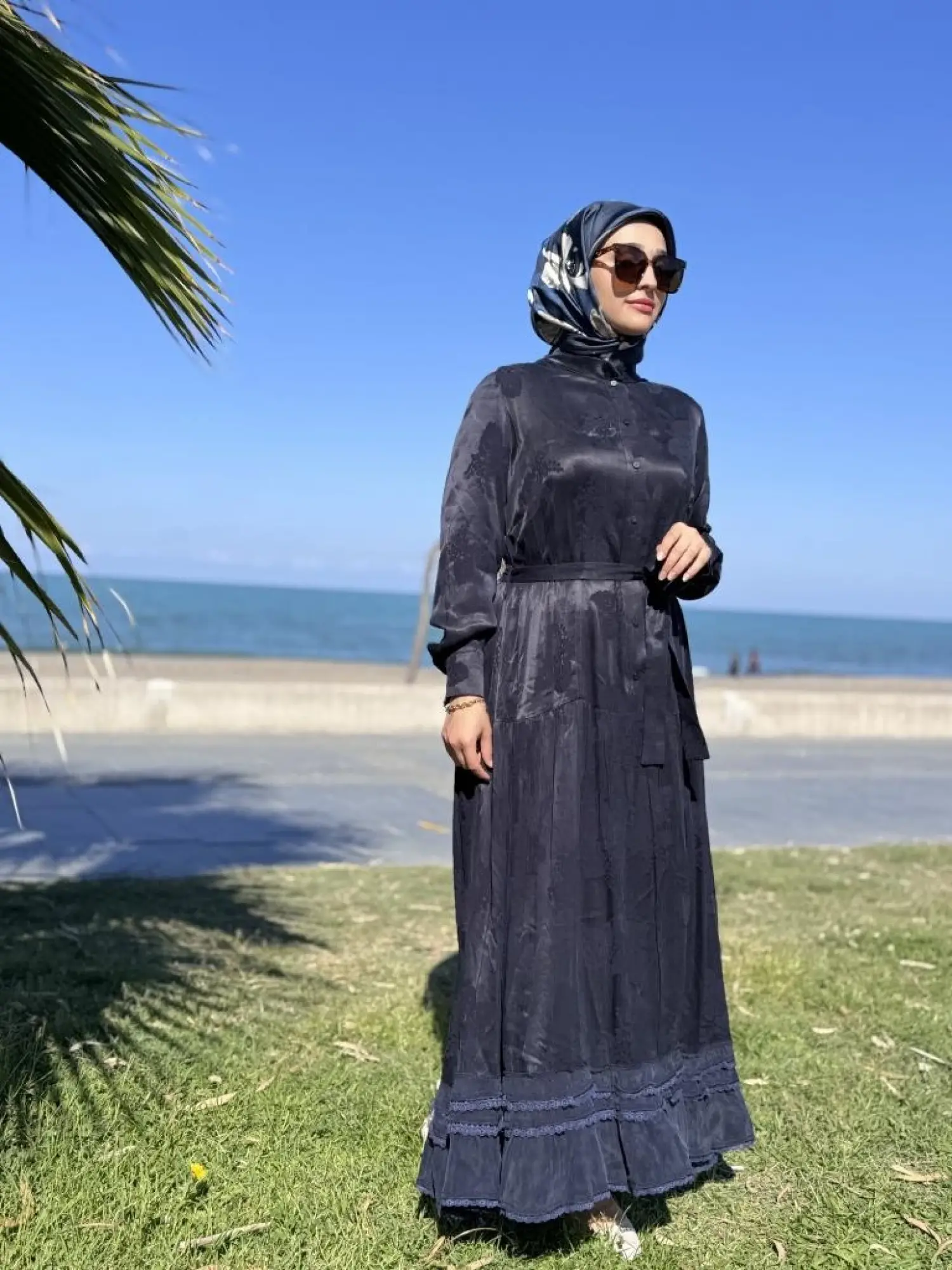 Misswhence Çıtçıt Detaylı Jakarlı Cupra İpek Elbise 38809