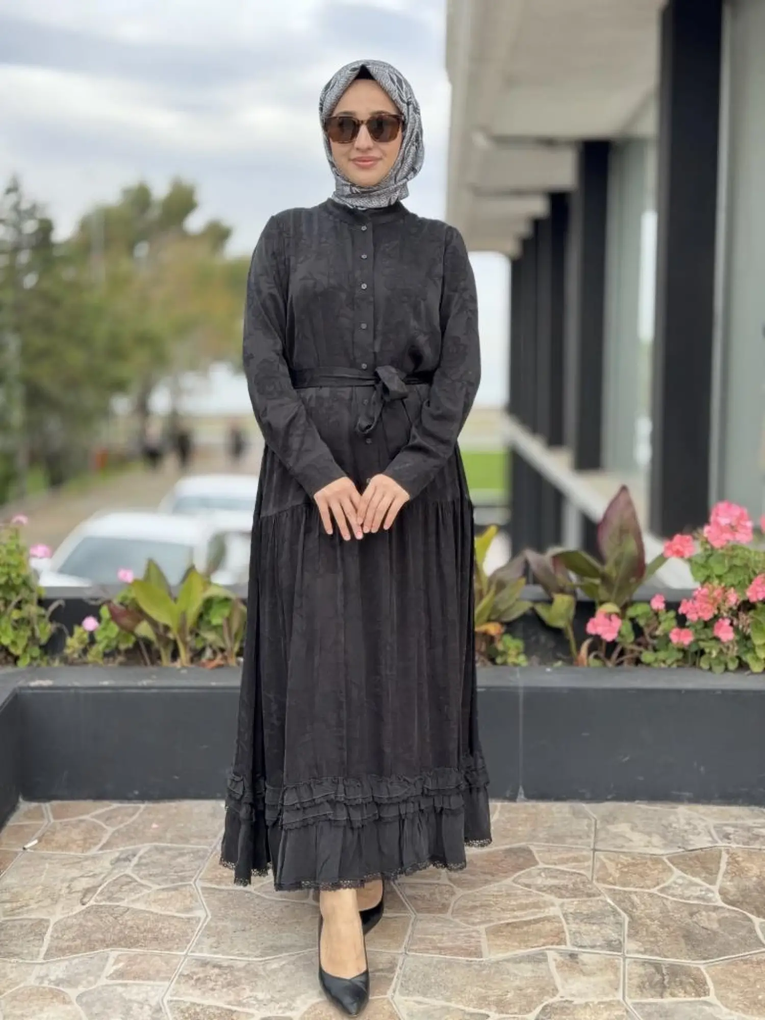 Misswhence Çıtçıt Detaylı Jakarlı Cupra İpek Elbise 38809