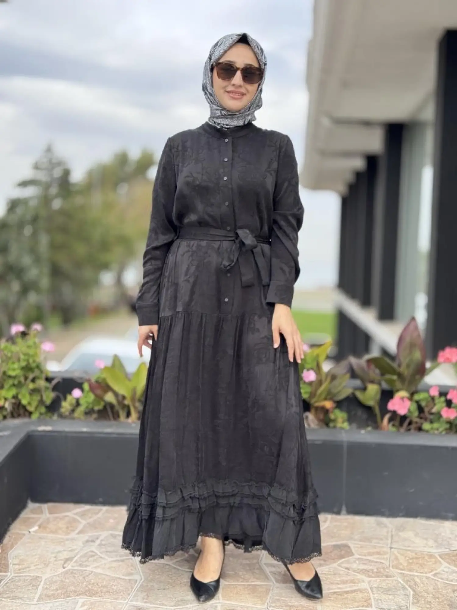 Misswhence Çıtçıt Detaylı Jakarlı Cupra İpek Elbise 38809