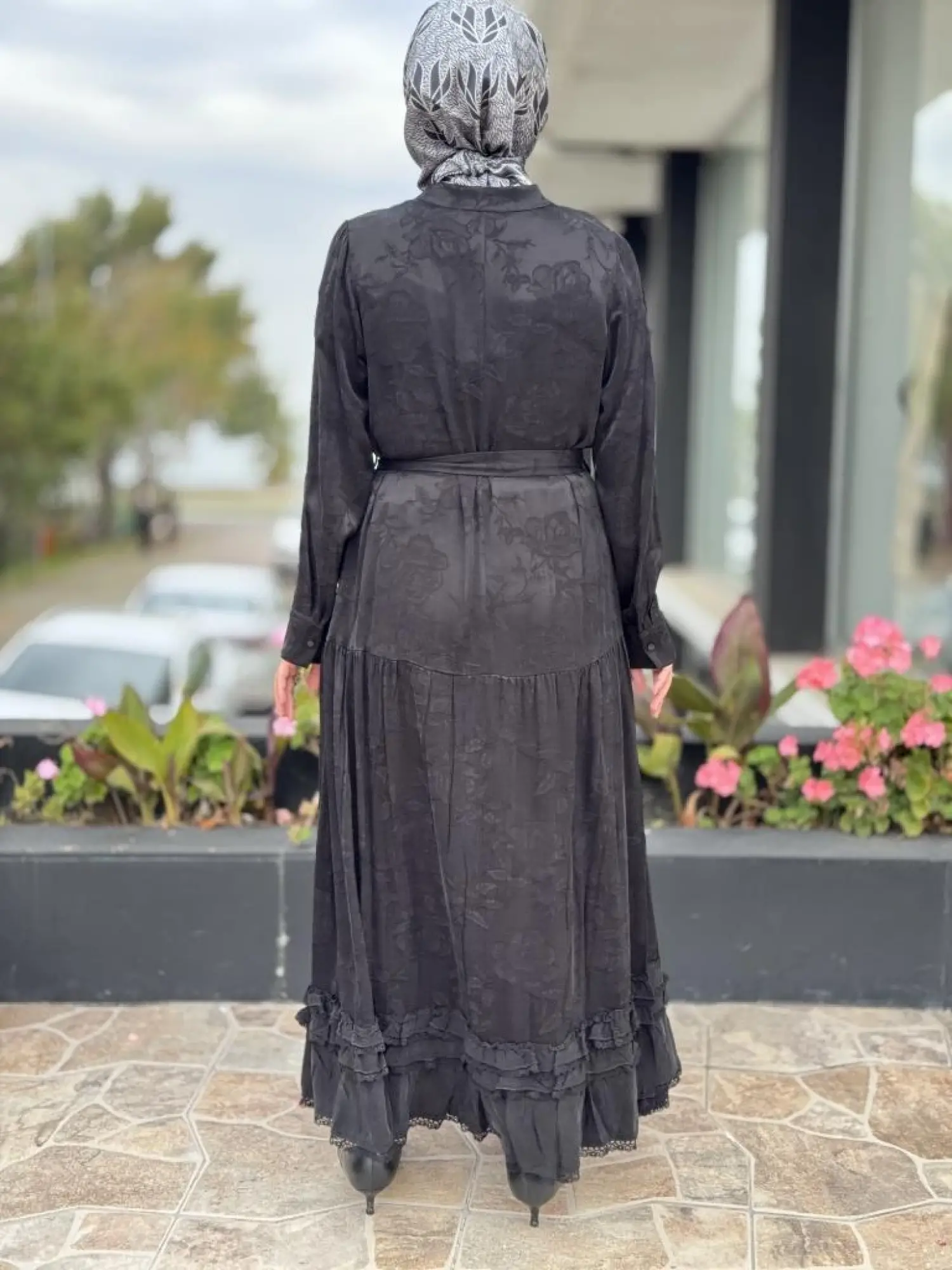 Misswhence Çıtçıt Detaylı Jakarlı Cupra İpek Elbise 38809