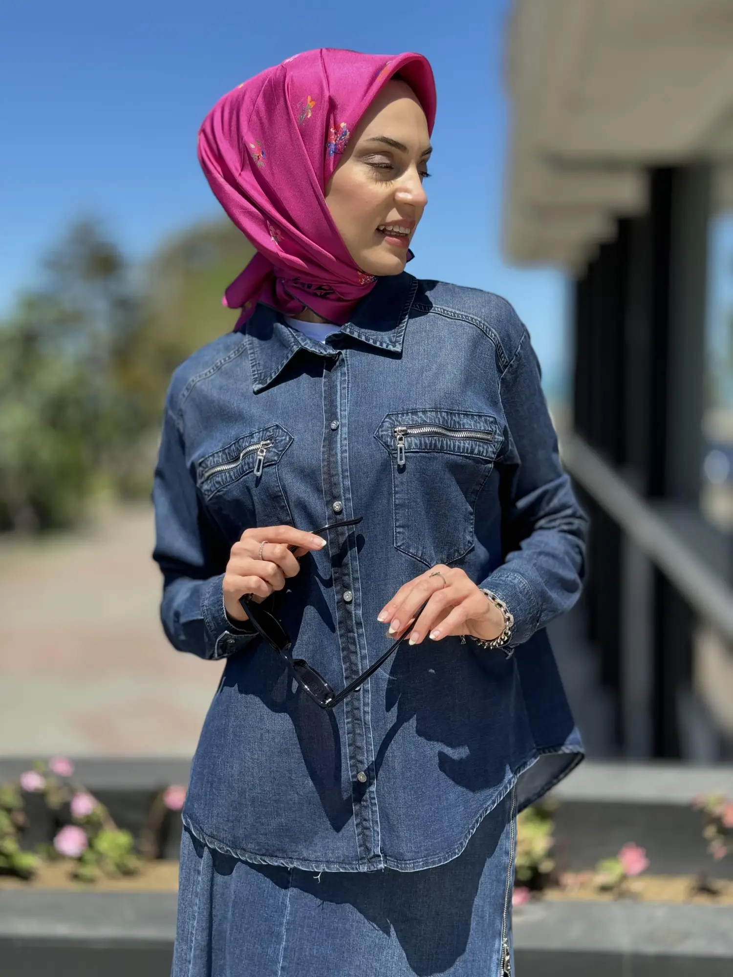 Misswhence Çıtçıtlı Kot Gömlek 35310