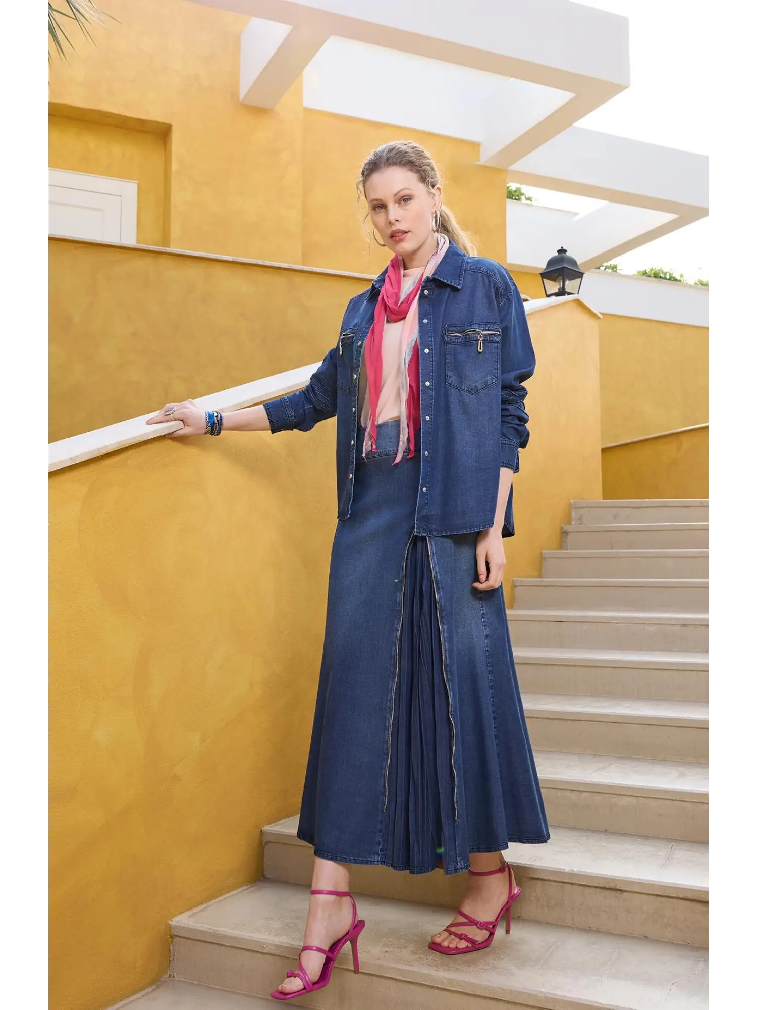 Misswhence Çıtçıtlı Kot Gömlek 35310