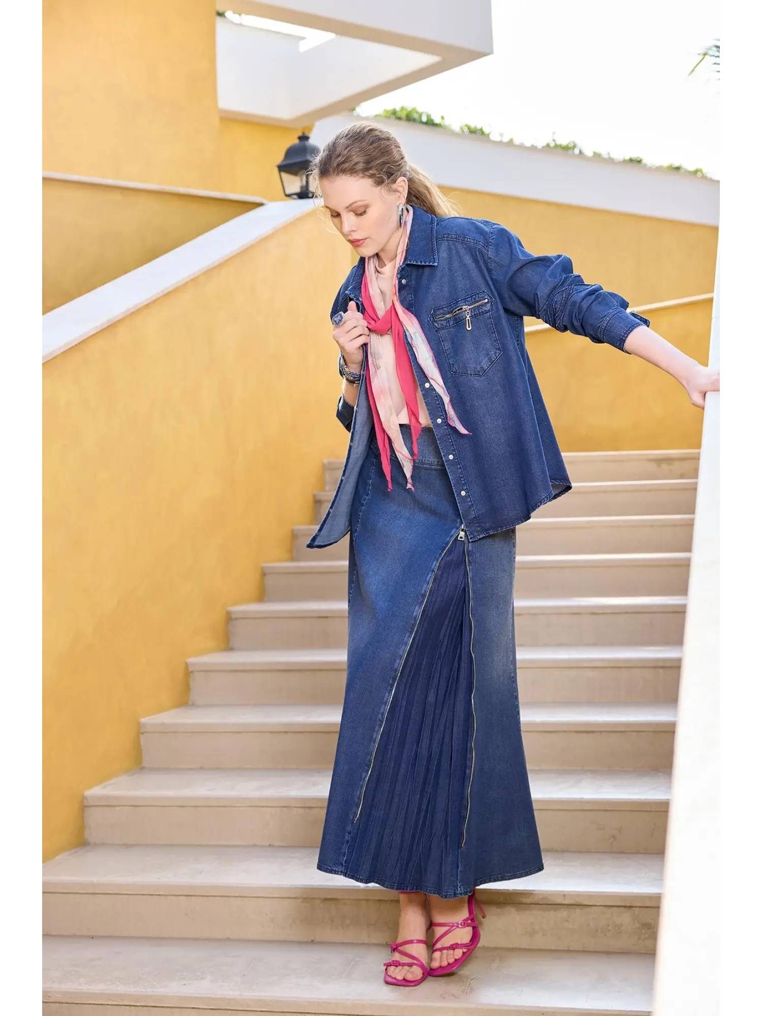 Misswhence Çıtçıtlı Kot Gömlek 35310