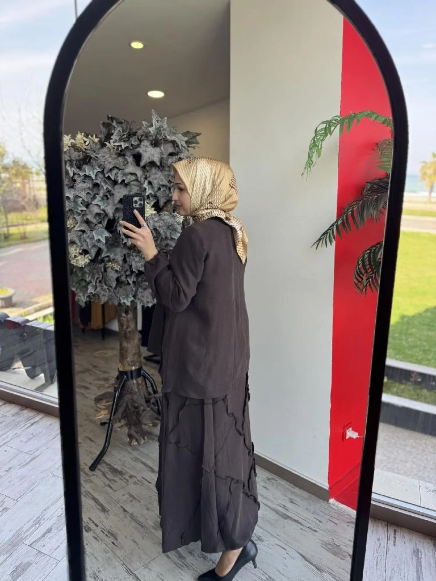 Misswhence Çıtçıtlı Patcwork Gömlek Etek Takım 37305