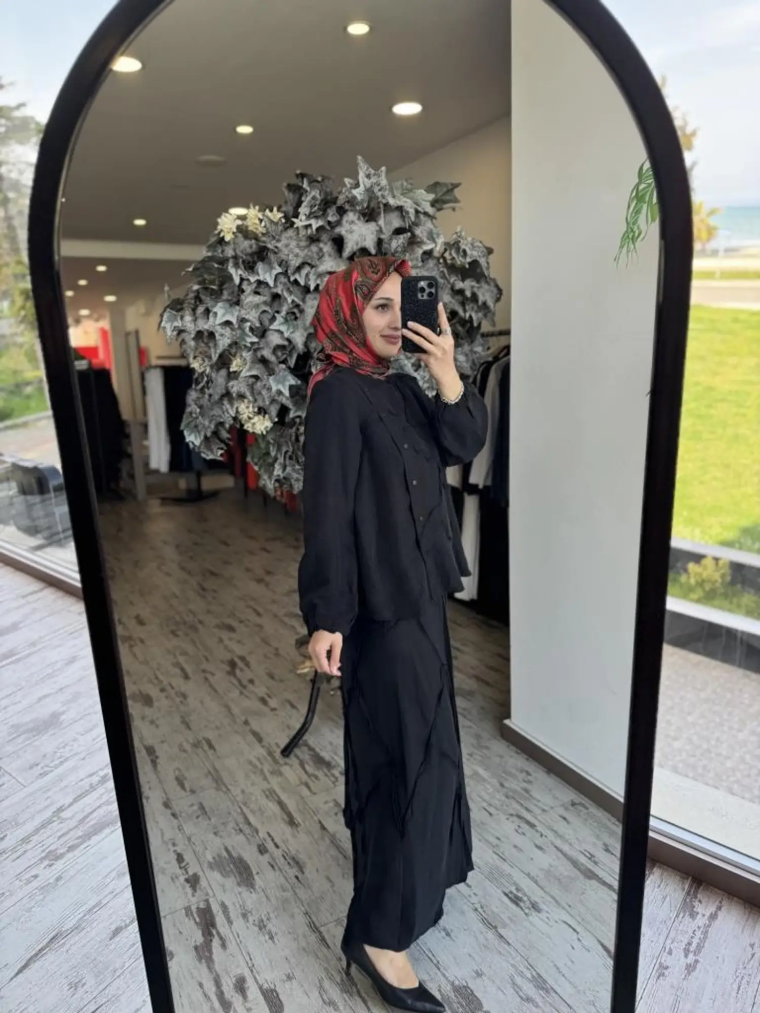 Misswhence Çıtçıtlı Patcwork Gömlek Etek Takım 37305