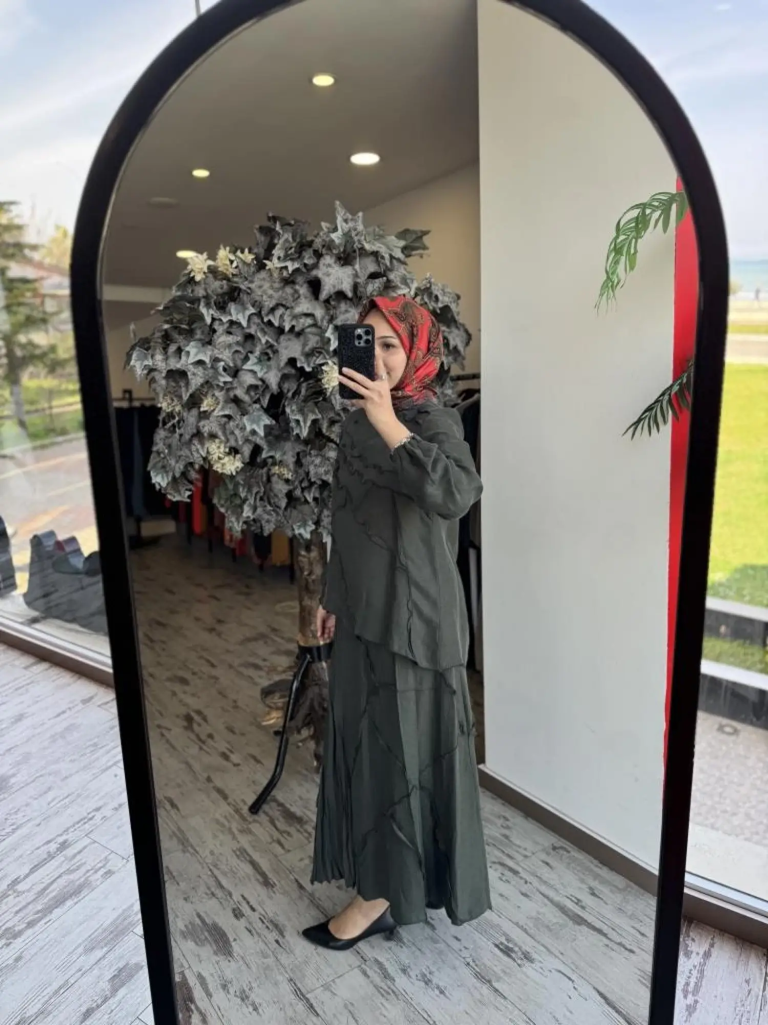 Misswhence Çıtçıtlı Patcwork Gömlek Etek Takım 37305