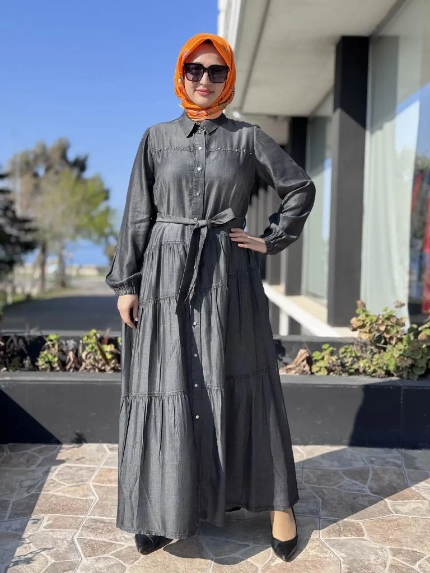 Misswhence Çıtçıtlı Tensel Kot Elbise 37842