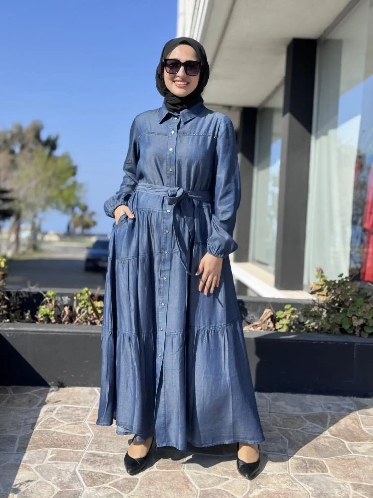 Misswhence Çıtçıtlı Tensel Kot Elbise 37842