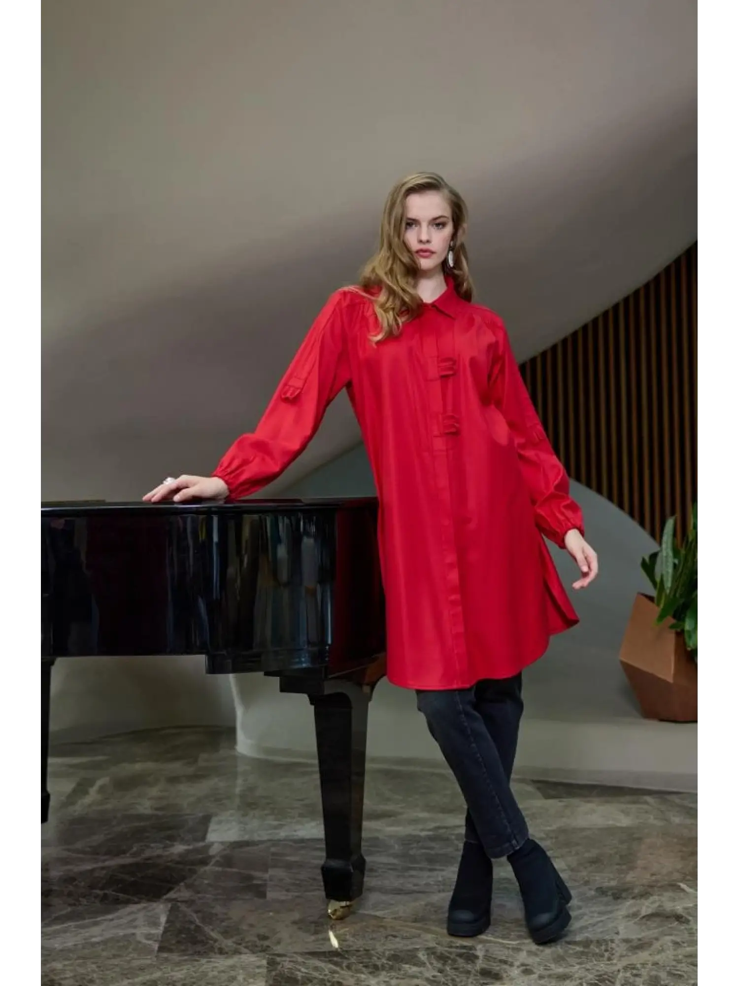 Misswhence Çıtçıtlı Yün/Kaşmir Gömlek 38300