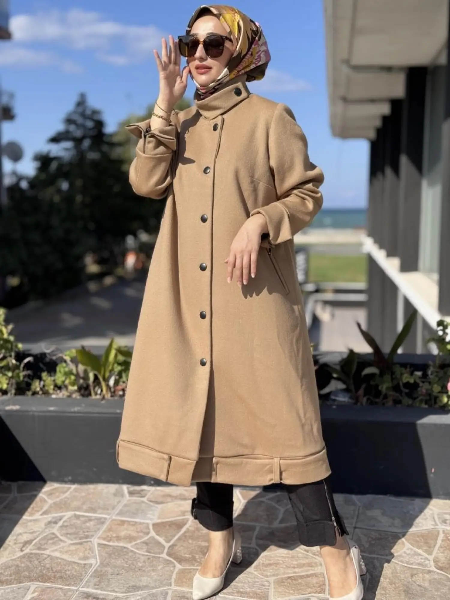 Misswhence Çıtçıtlı Yün/Kaşmir Pardesü 38504