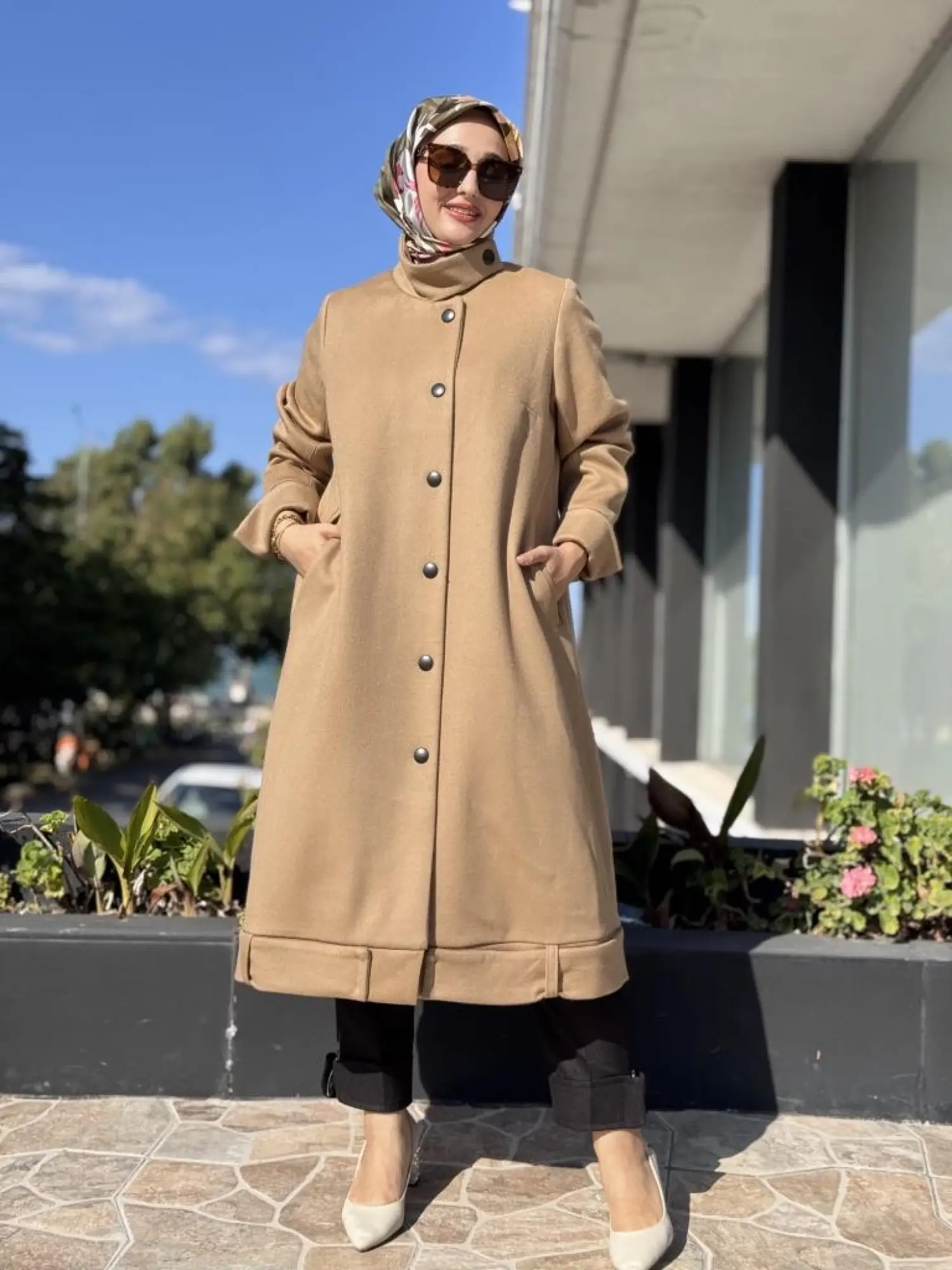 Misswhence Çıtçıtlı Yün/Kaşmir Pardesü 38504