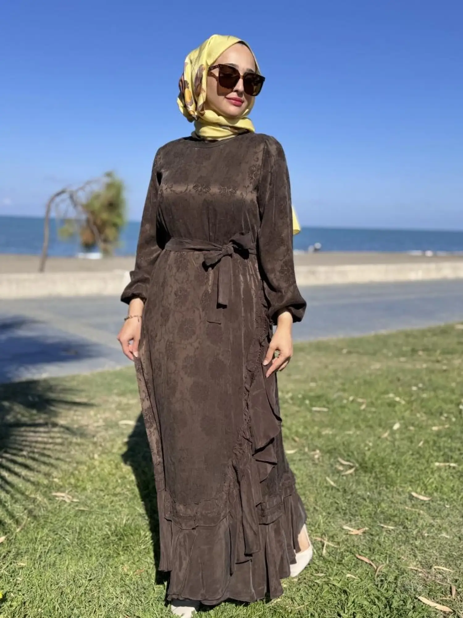 Misswhence Dantel Detaylı Cupra İpek Elbise 38806