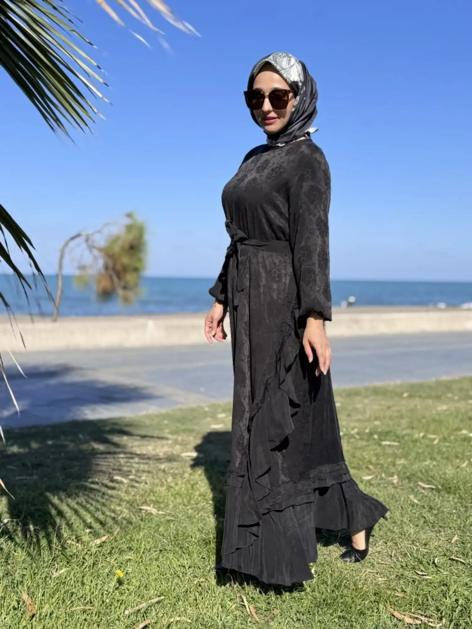 Misswhence Dantel Detaylı Cupra İpek Elbise 38806